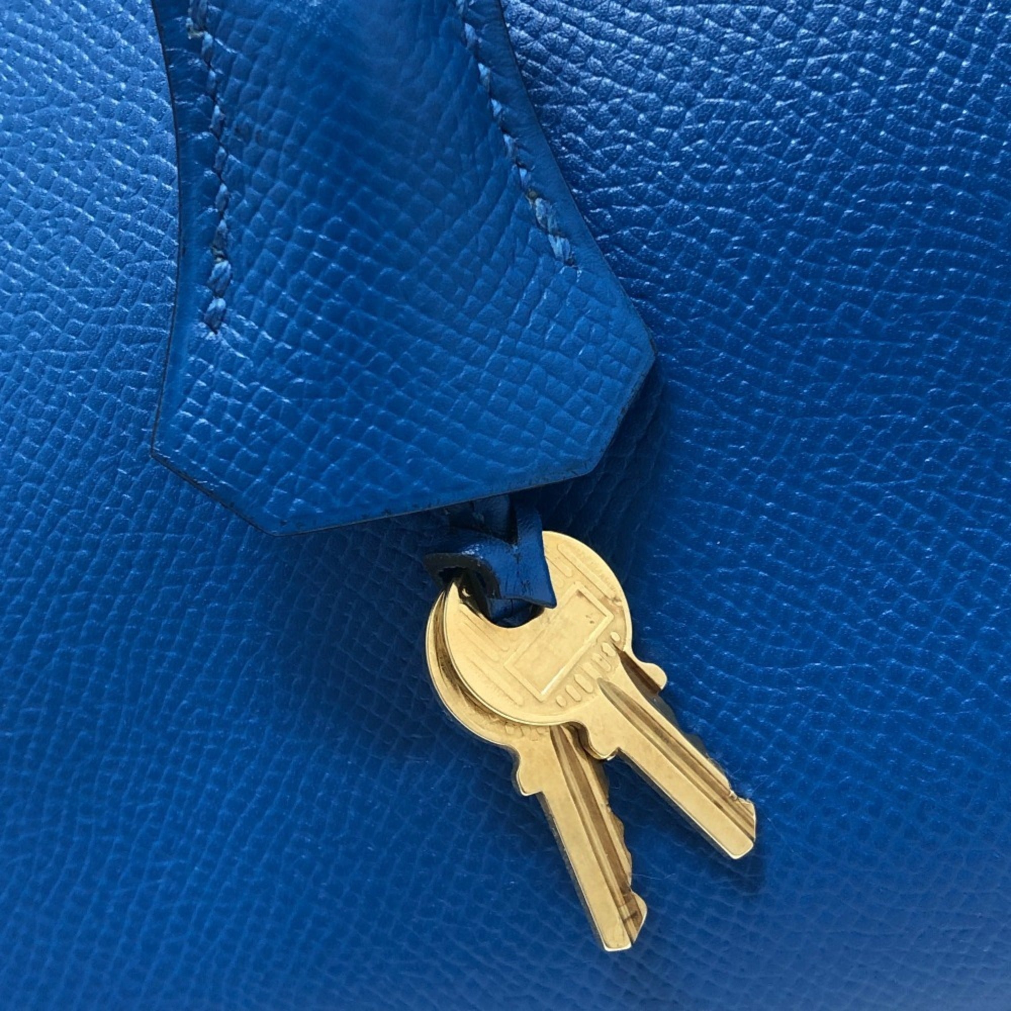 Hermes Blue Blue Hydra Epsom Leather Handbag (Pre-Owned)