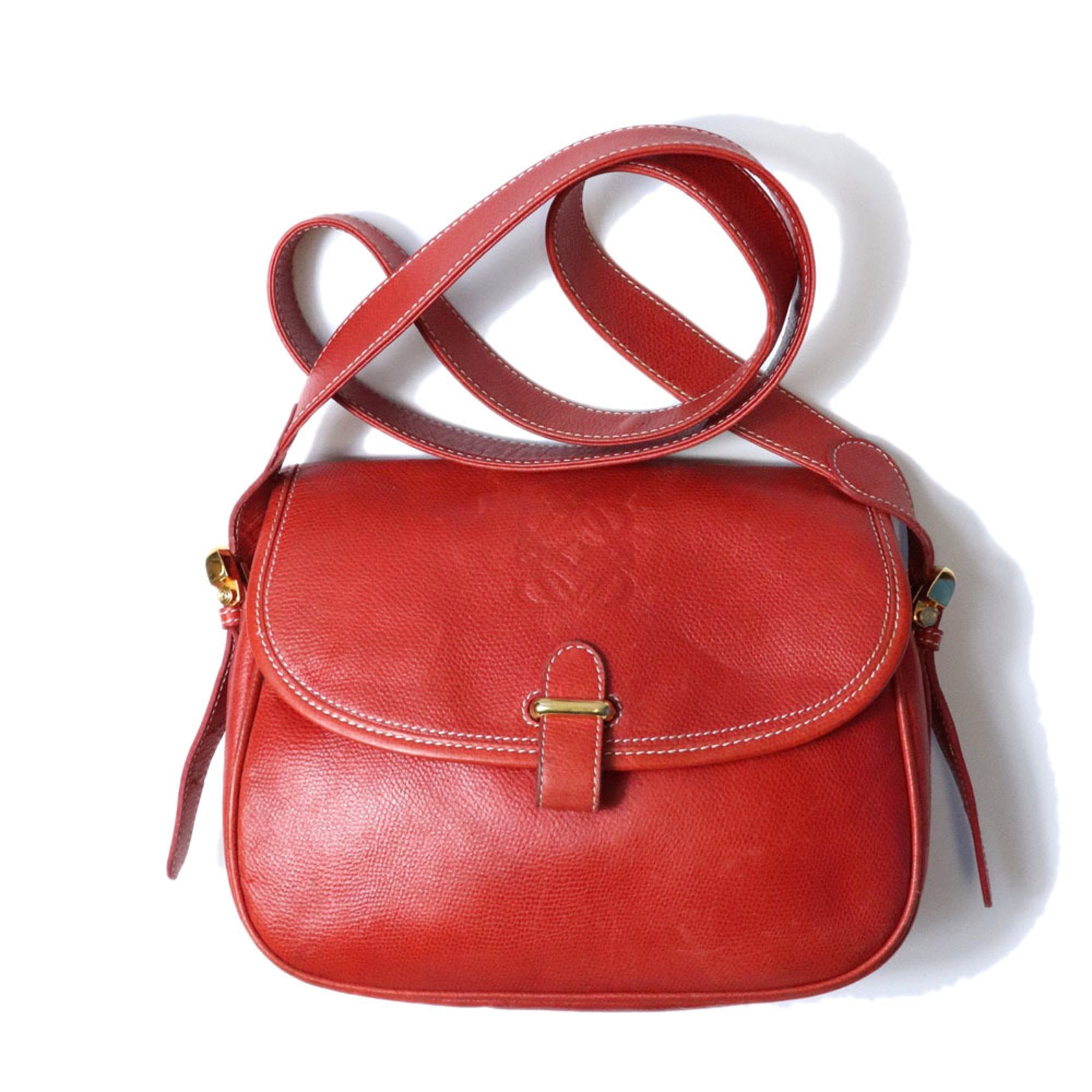 Loewe Red Color Leather Shoulder Bag (Pre-Owned)