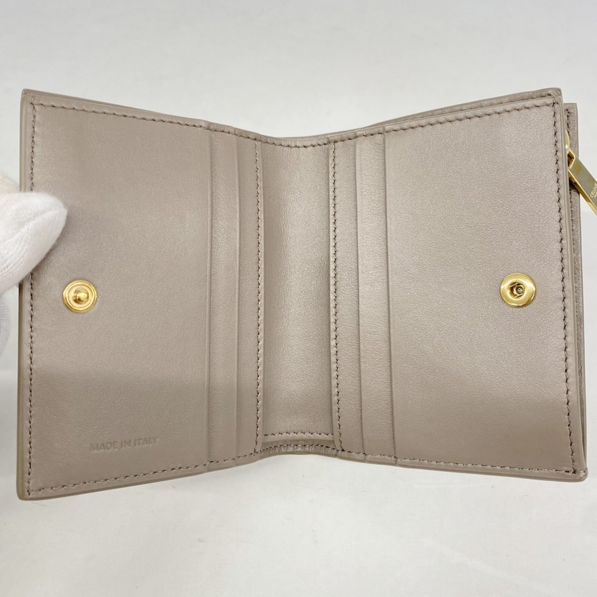 Celine Grayish Leather Wallet (Bi-Fold) (Pre-Owned)