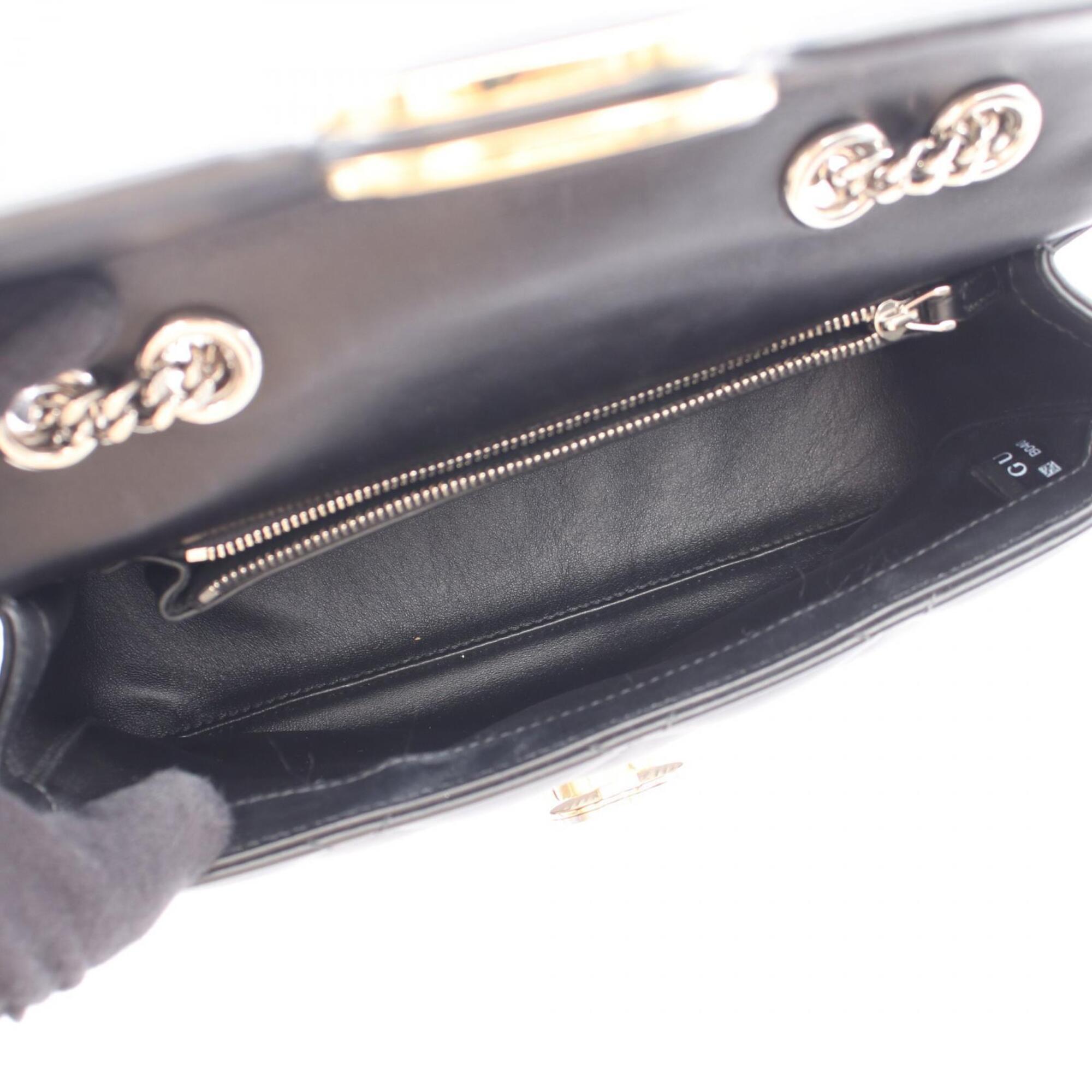 Gucci Black Leather Handbag Shoulder Bag (Pre-Owned)