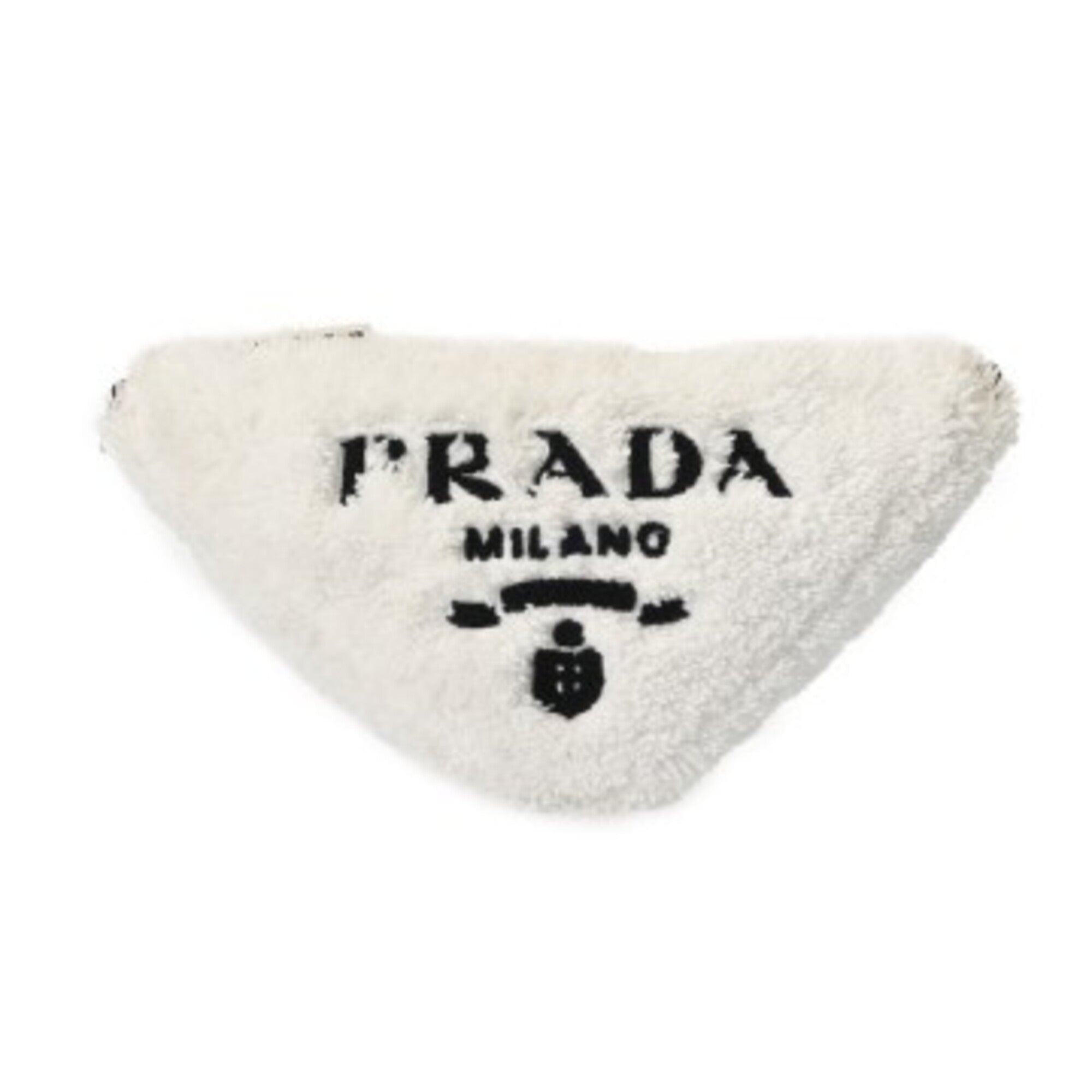 Prada White Pile Fabric Shoulder Bag (Pre-Owned)