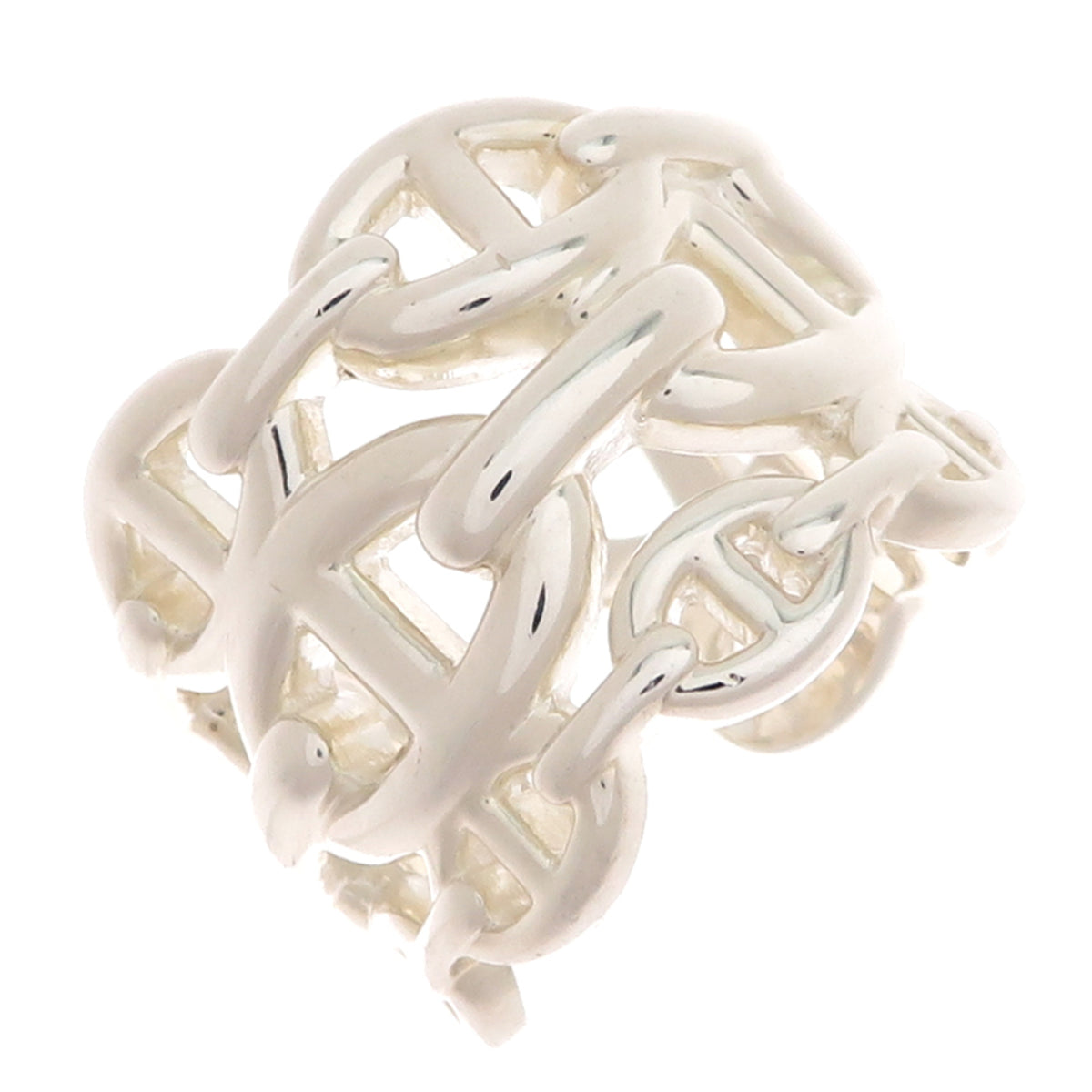 Hermes Silver 925 Band Ring (Pre-Owned)