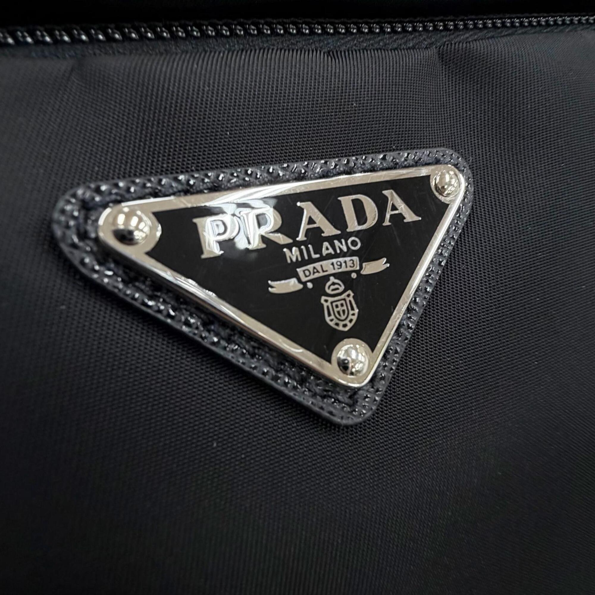 Prada Black Nylon Leather Shoulder Bag (Pre-Owned)