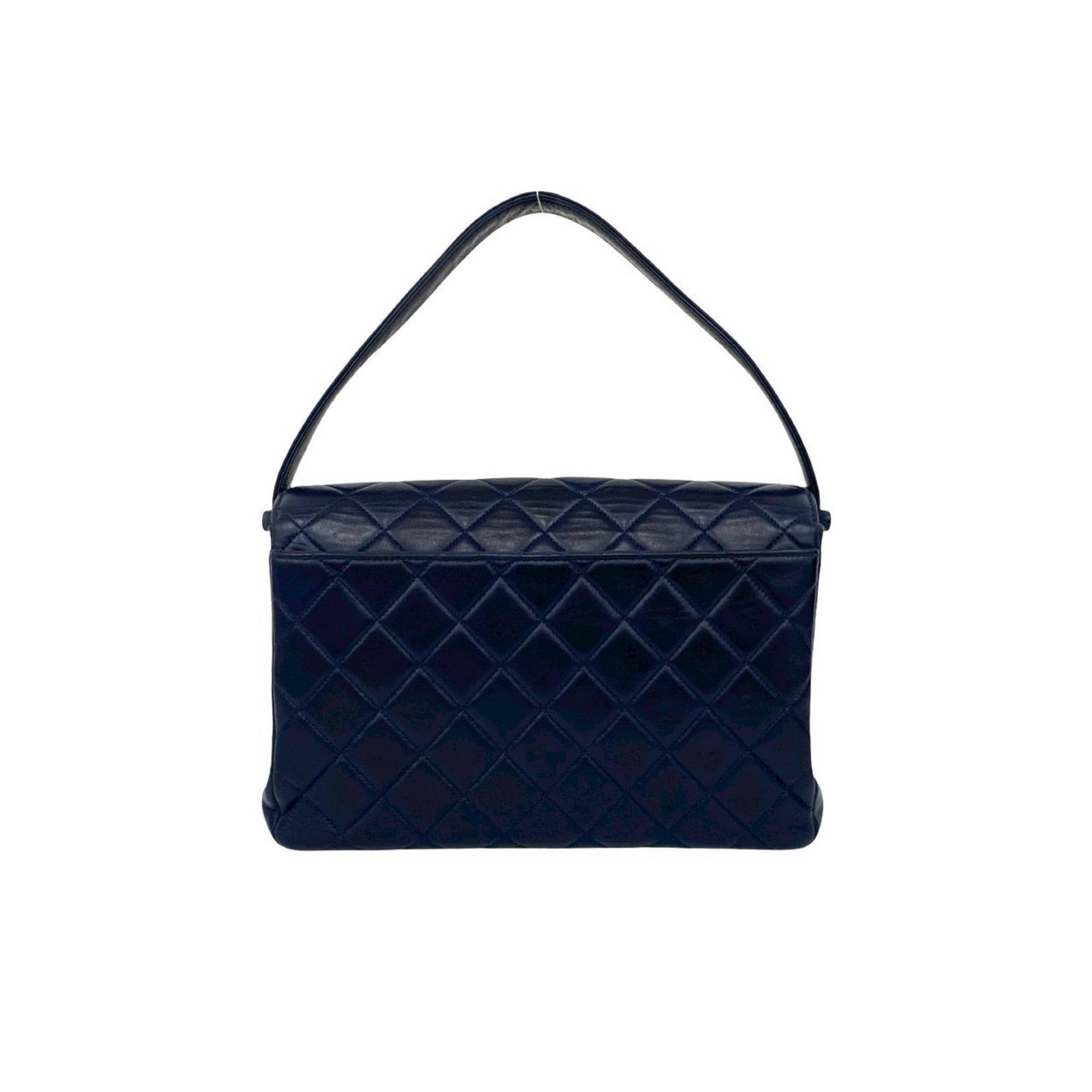 Chanel Navy Leather Handbag (Pre-Owned)