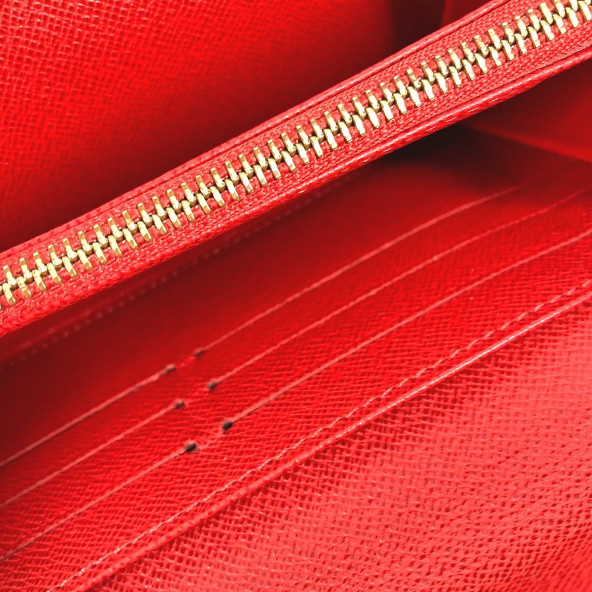 Louis Vuitton Brown Red Color Canvas Monogram Long Wallet (Tri-Fold) (Pre-Owned)