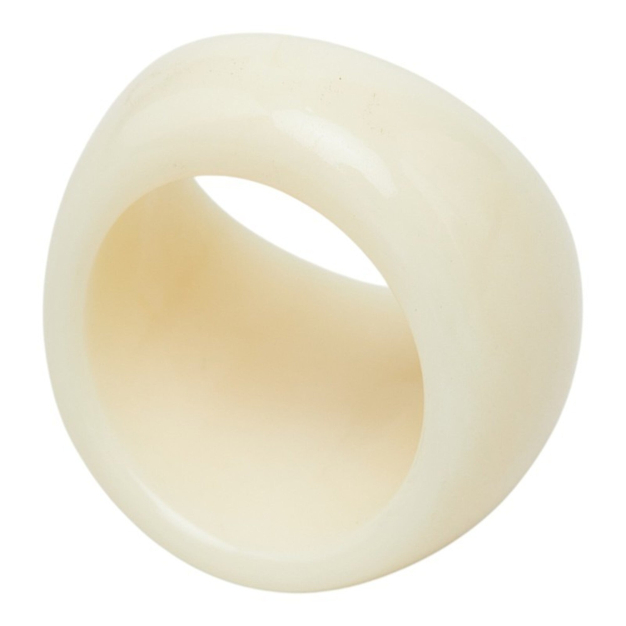 Chanel Ivory Plastic Band Ring (Pre-Owned)