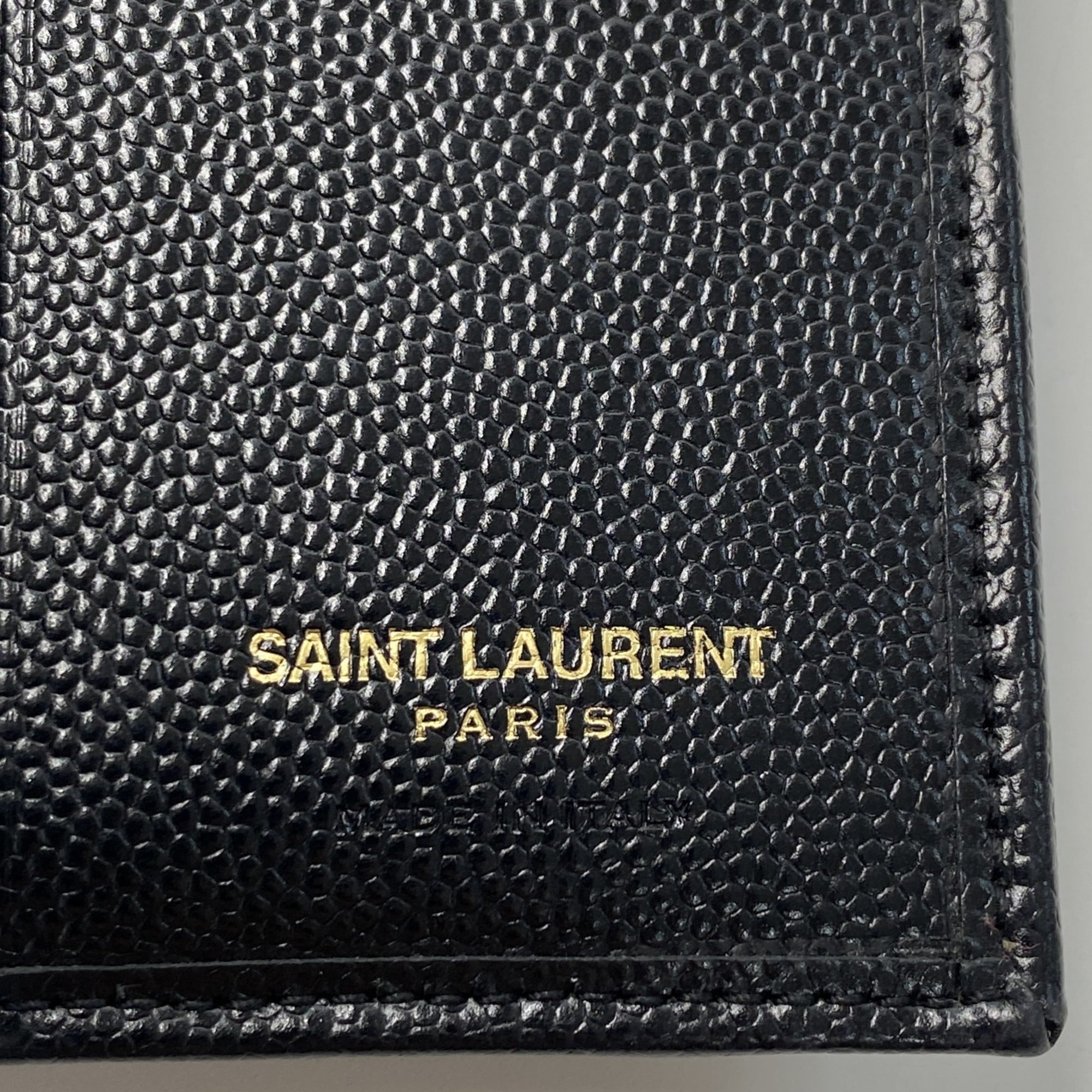 Saint Laurent Black Leather Wallet (Tri-Fold) (Pre-Owned)