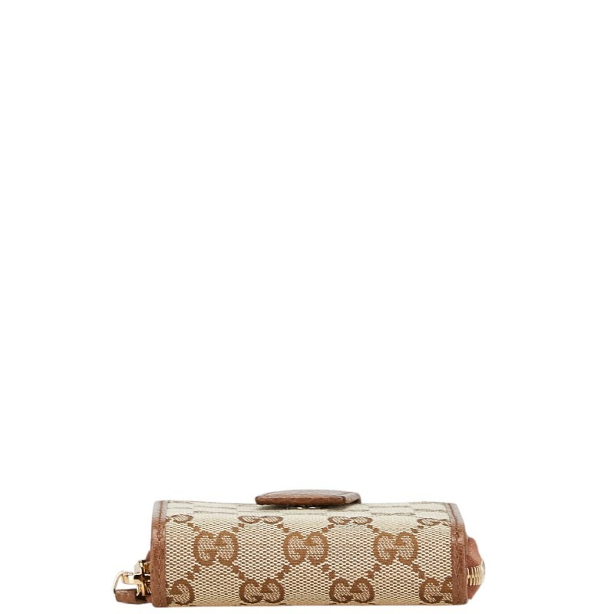 Gucci Beige Brown Canvas Leather Wallet (Bi-Fold) (Pre-Owned)
