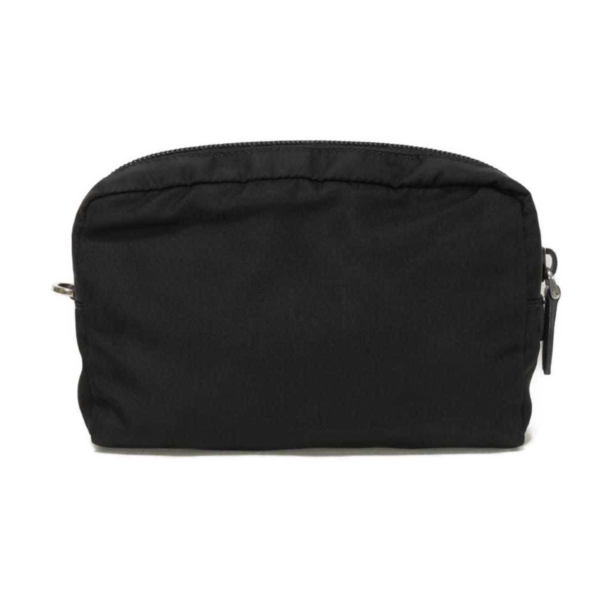 Prada Black Nero Vela Nylon Clutch Bag Pouch (Pre-Owned)