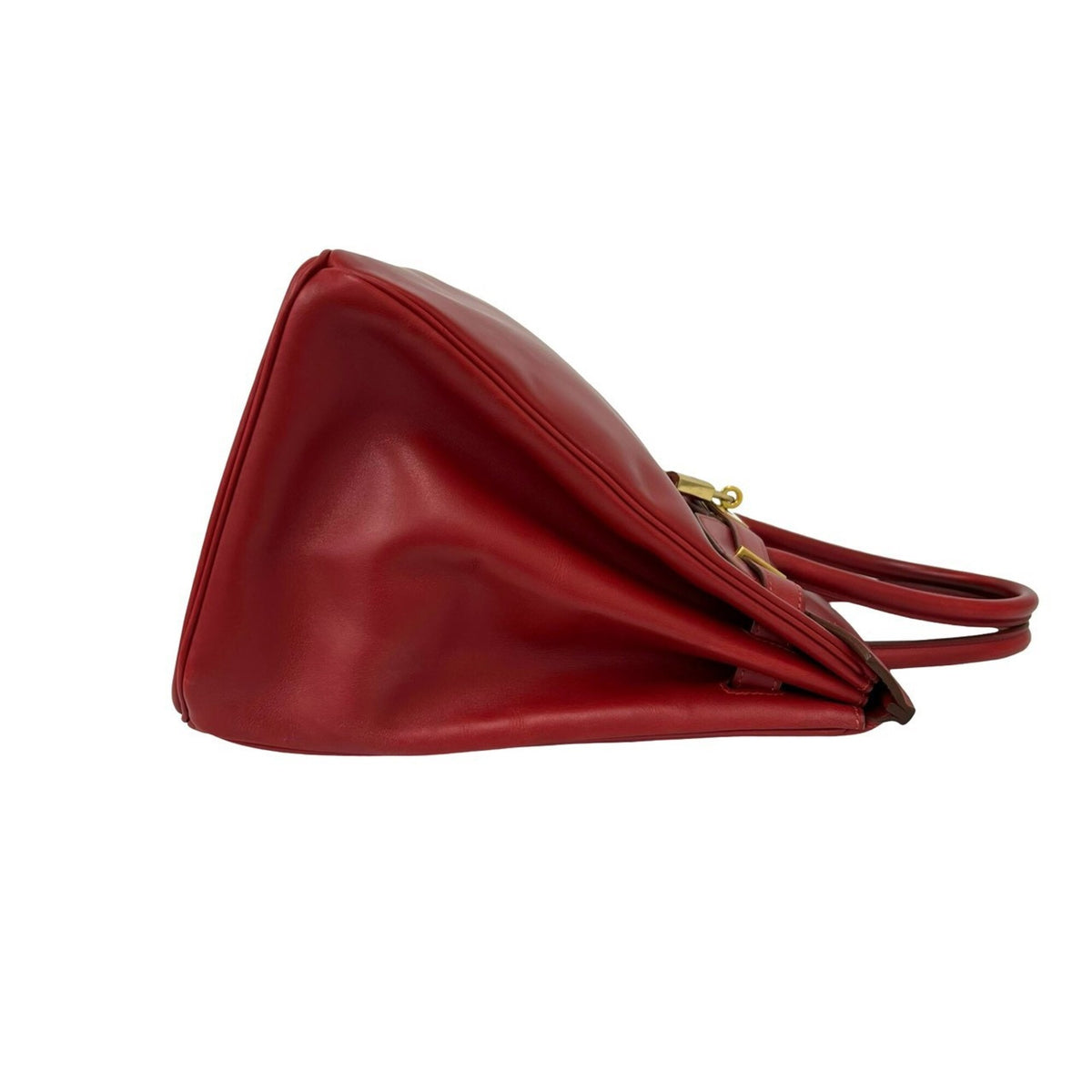 Hermes Red Color Box Calf Leather Handbag (Pre-Owned)