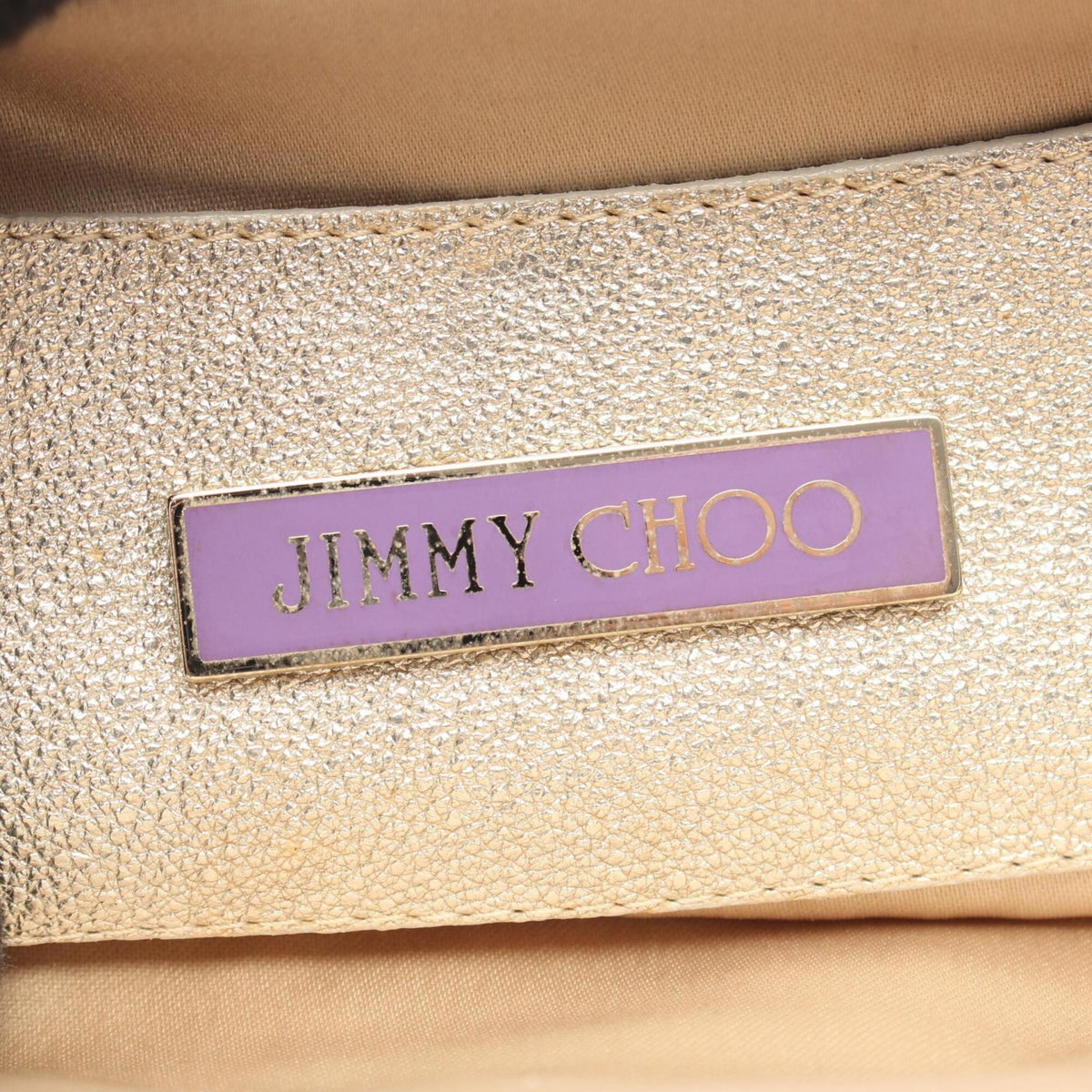 Jimmy Choo Gold Leather Clutch Bag Handbag (Pre-Owned)