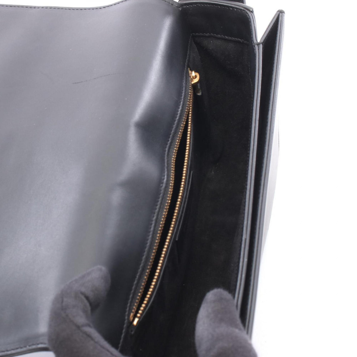Saint Laurent Black Leather Handbag Shoulder Bag (Pre-Owned)
