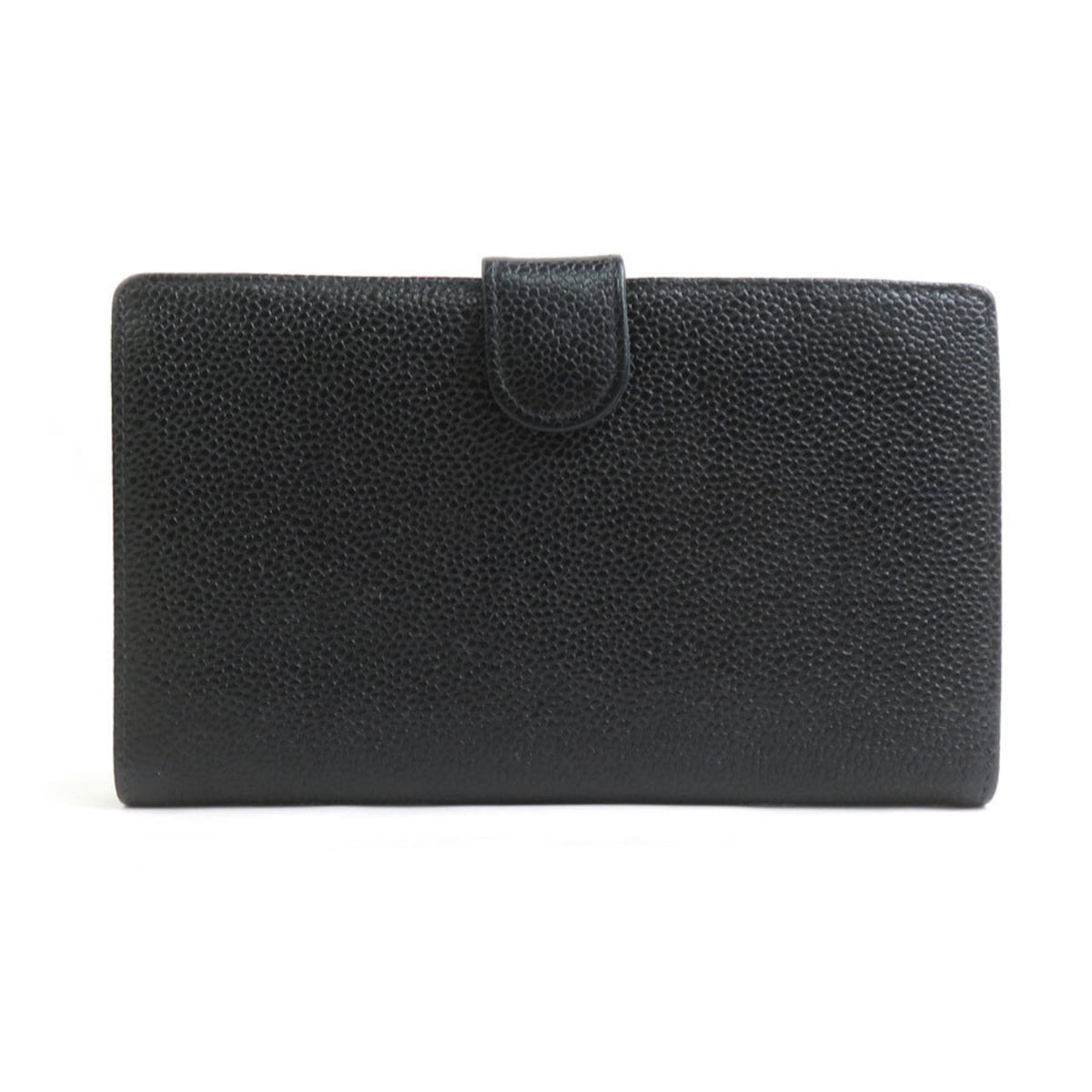 Chanel Black Grained Calfskin Wallet (Bi-Fold) (Pre-Owned)