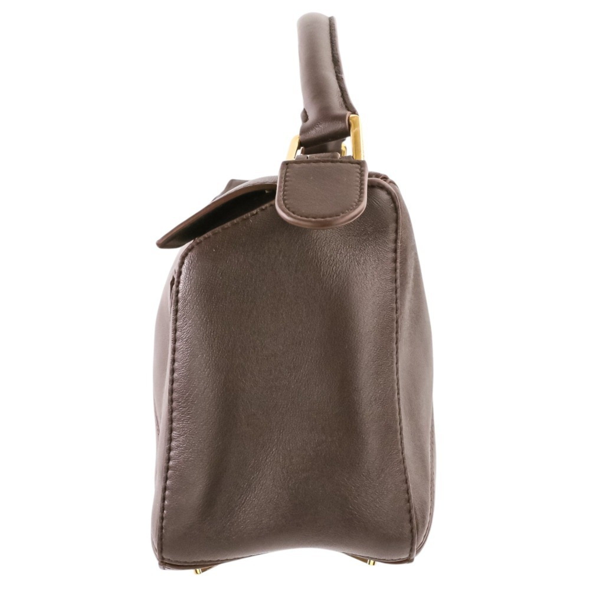 Loewe Dark Brown Nappa Leather Handbag Shoulder Bag (Pre-Owned)