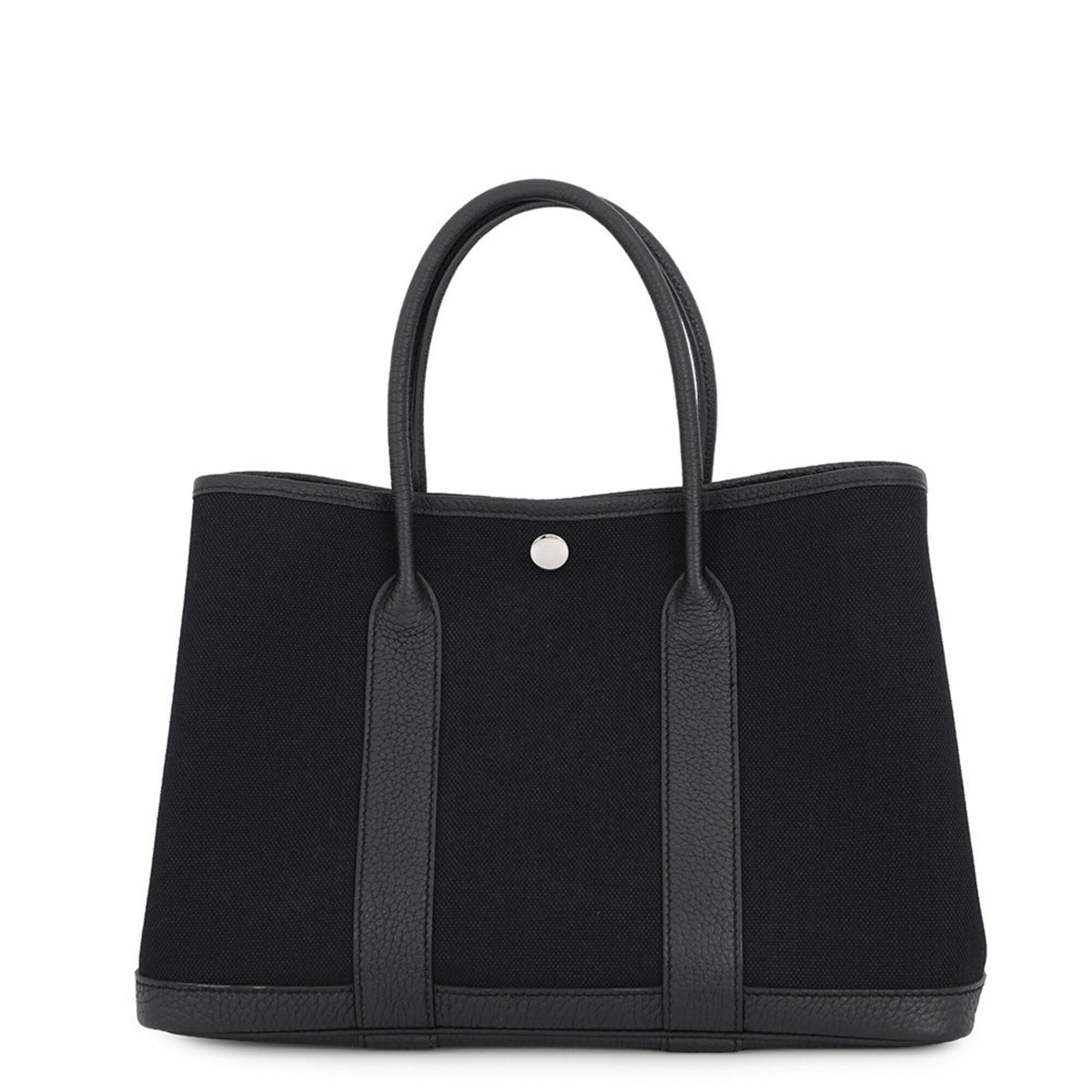 Hermes Garden Black Toile H Negonda Leather Tote Bag (Pre-Owned)