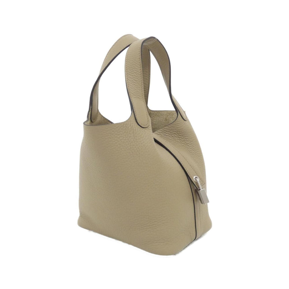 Hermes Beige Taurillon Clemence Leather Handbag (Pre-Owned)