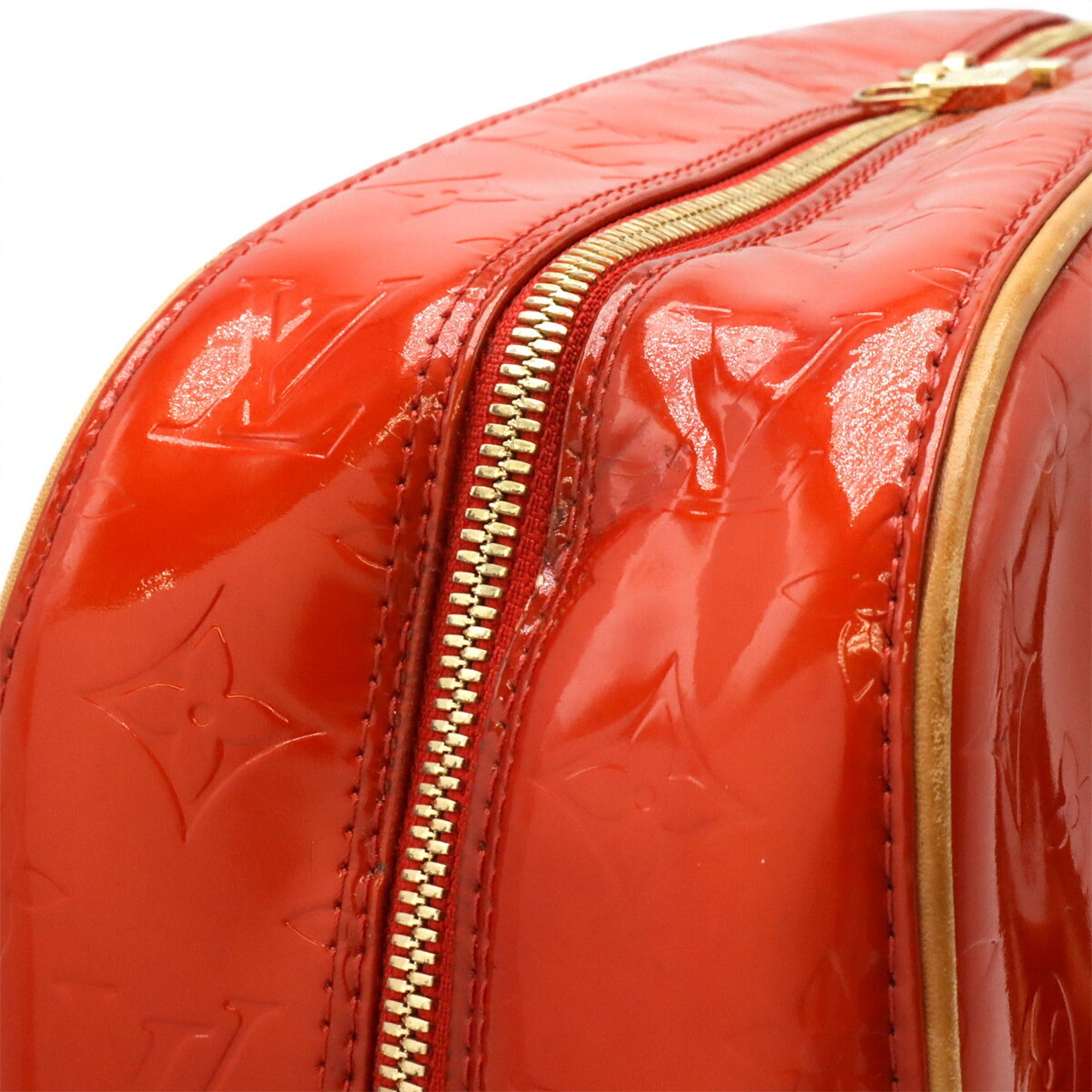 Louis Vuitton Galle Red Color Rouge Monogram Vernis Boston Bag Shoulder Bag Tote Bag (Pre-Owned)
