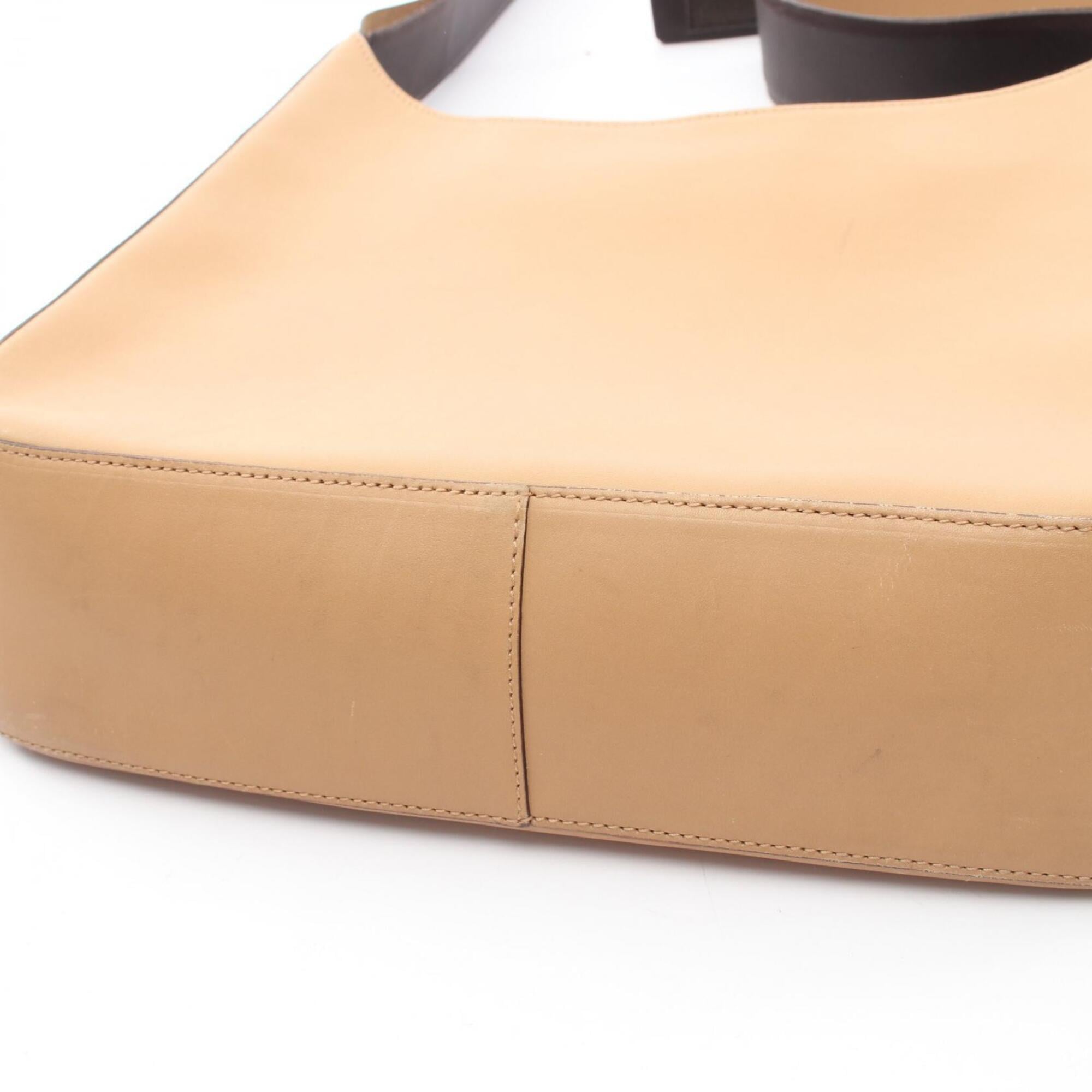 Prada Beige Leather Handbag Shoulder Bag (Pre-Owned)