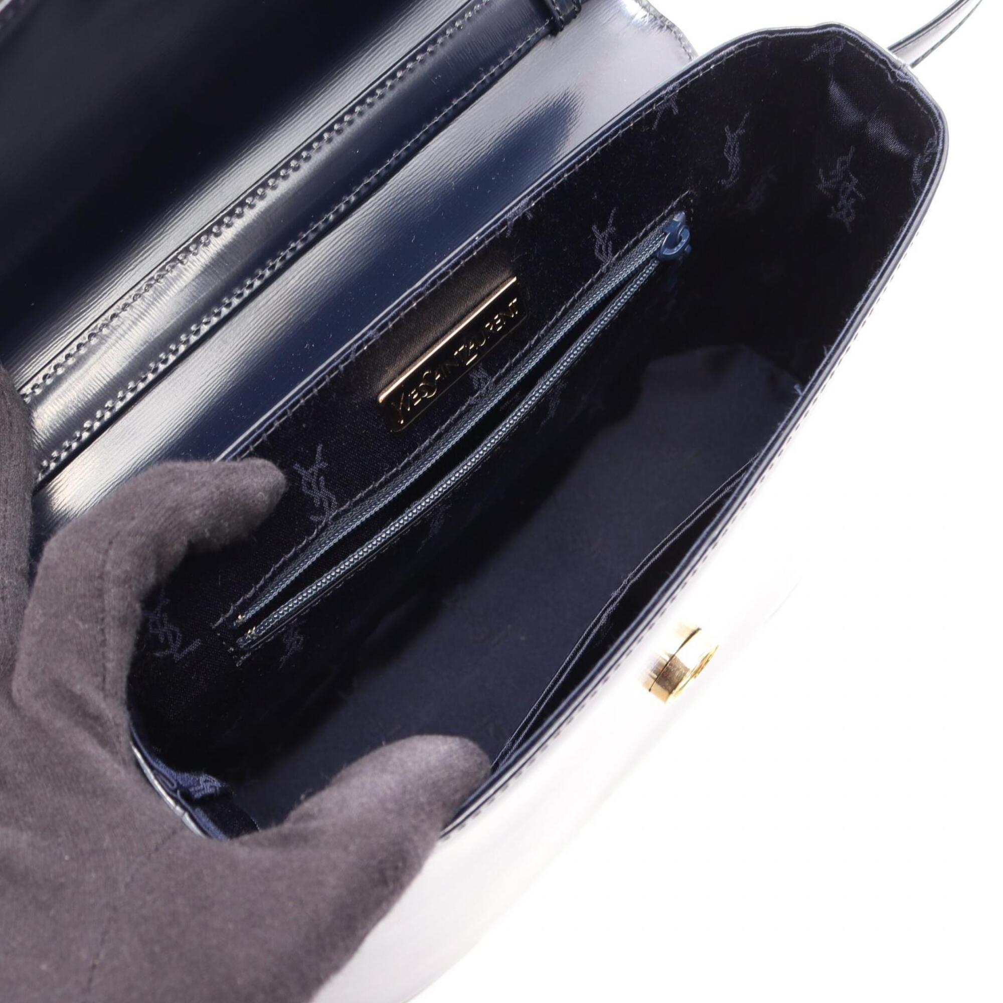 Yves Saint Laurent Navy Leather Handbag (Pre-Owned)