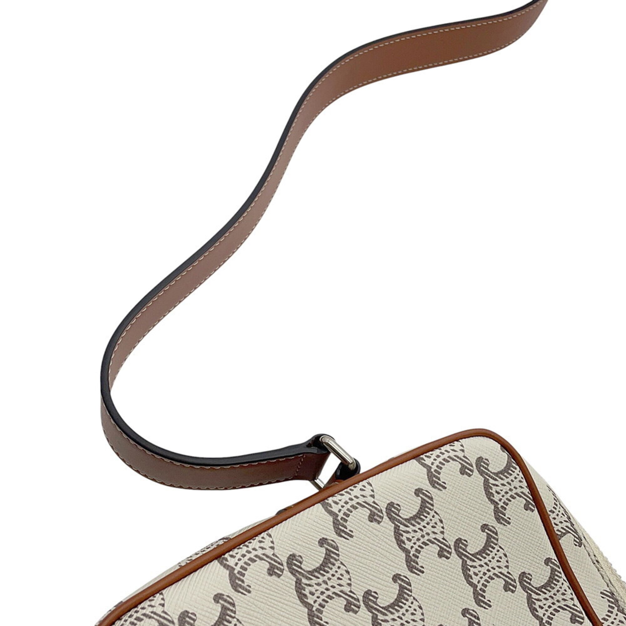 Celine Brown Ivory Pvc Leather Handbag Messenger Bag Shoulder Bag (Pre-Owned)