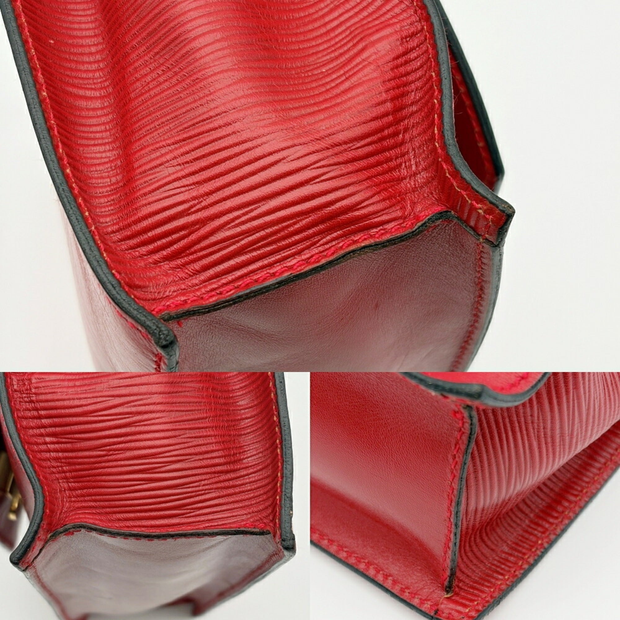Fendi Red Color Leather Shoulder Bag (Pre-Owned)