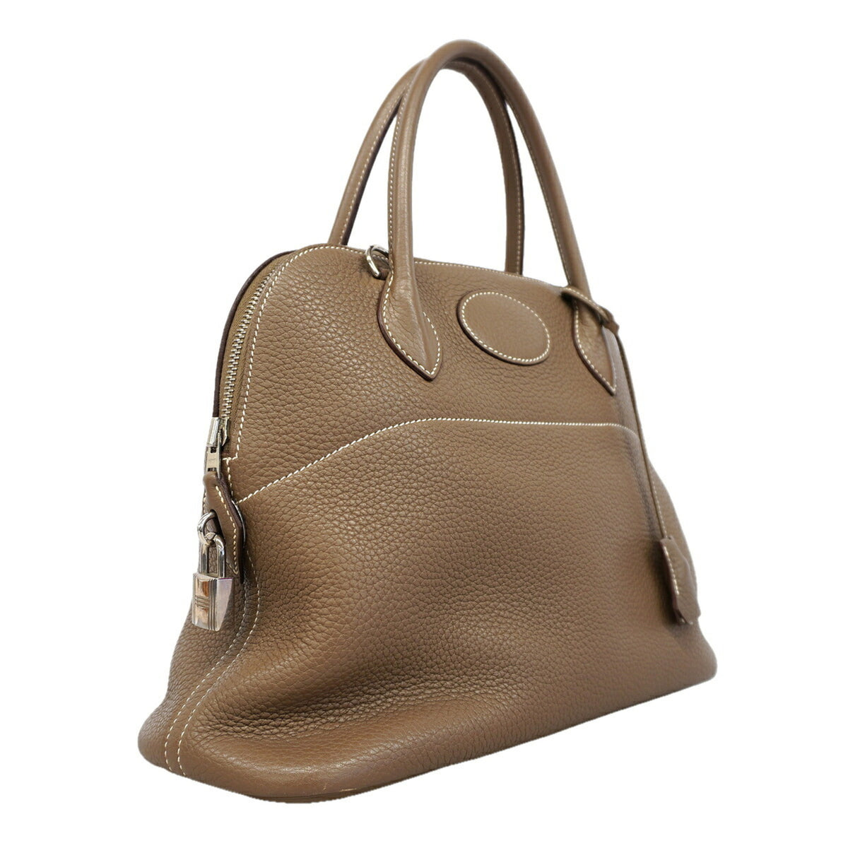 Hermes Etoupe Gray Taurillon Clemence Leather Handbag (Pre-Owned)