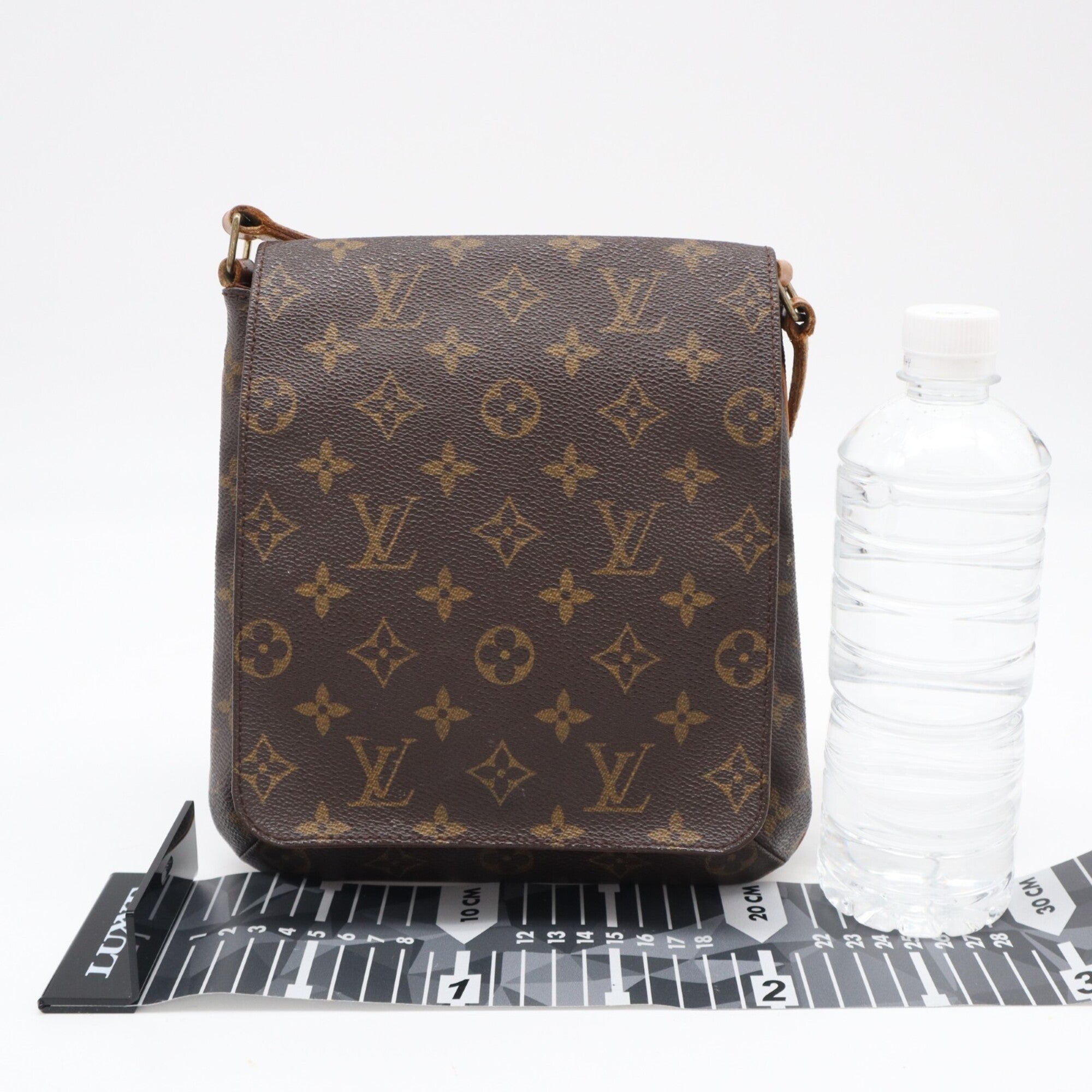 Louis Vuitton Beige Brown Monogram Coated Canvas Leather Shoulder Bag (Pre-Owned)