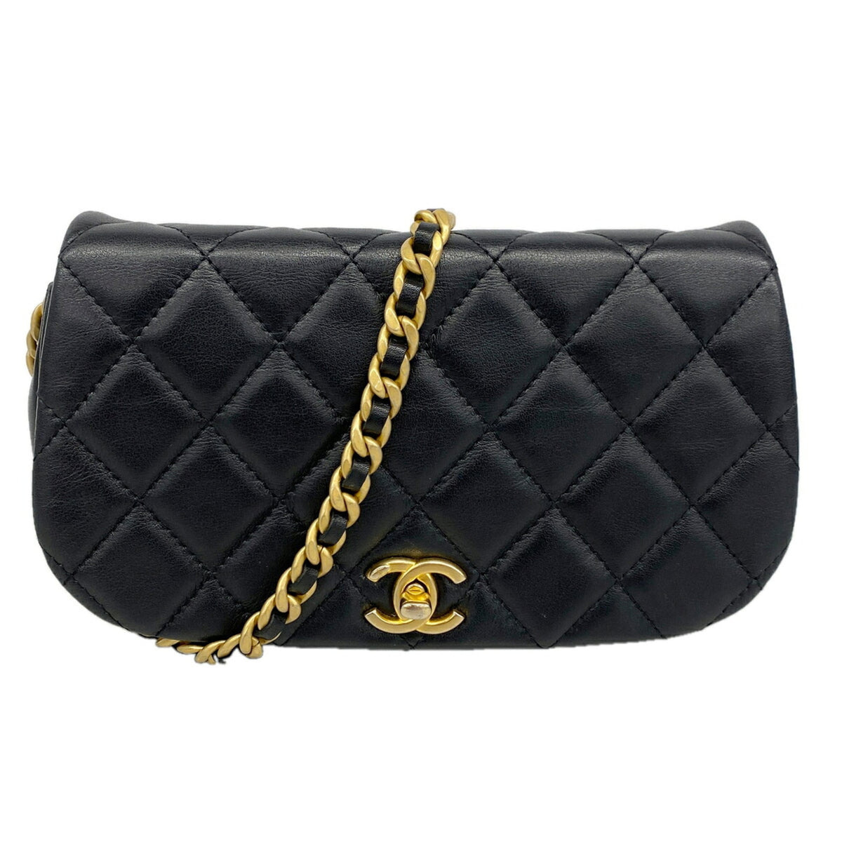 Chanel Black Leather Shoulder Bag (Pre-Owned)