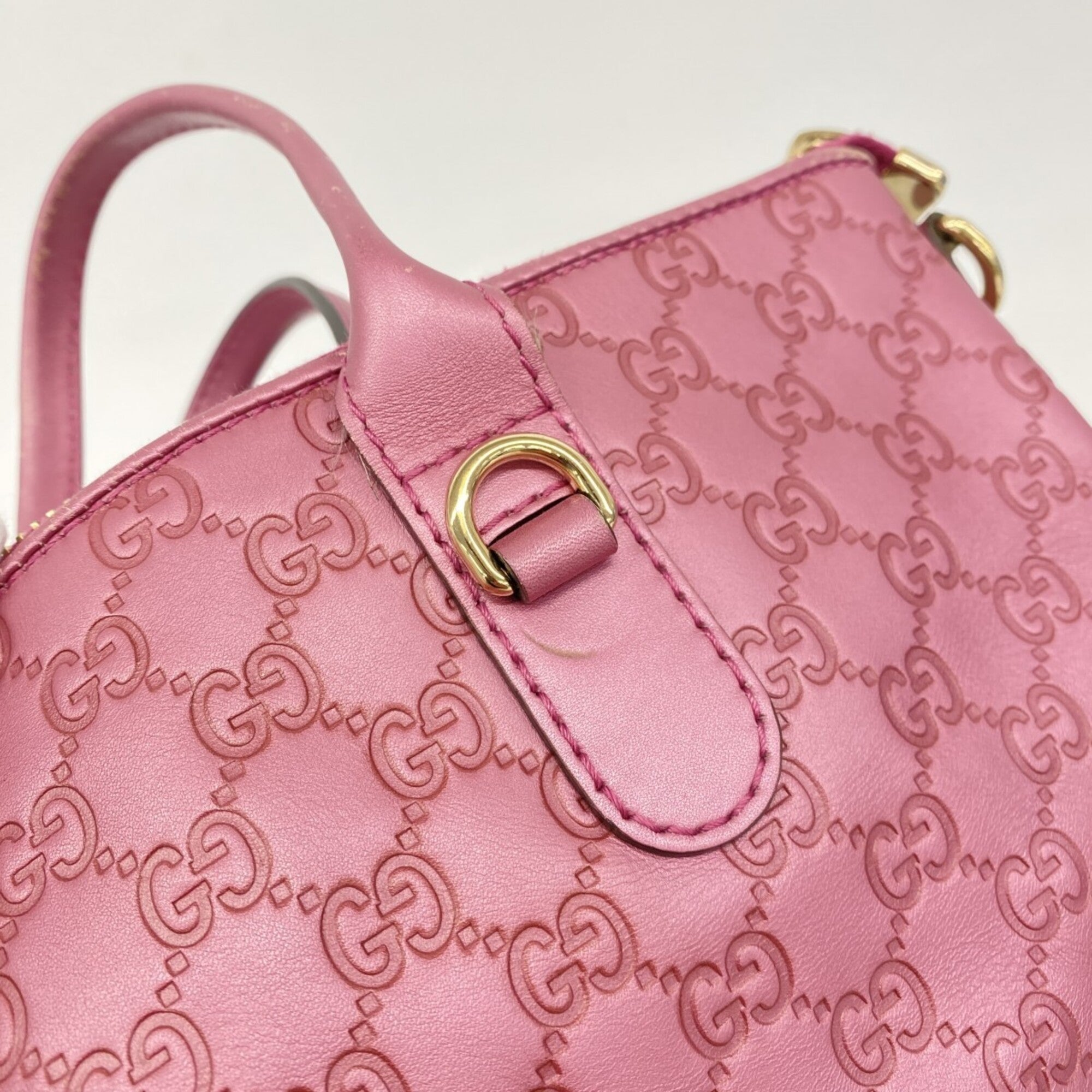 Gucci Pink Leather Tote Bag (Pre-Owned)