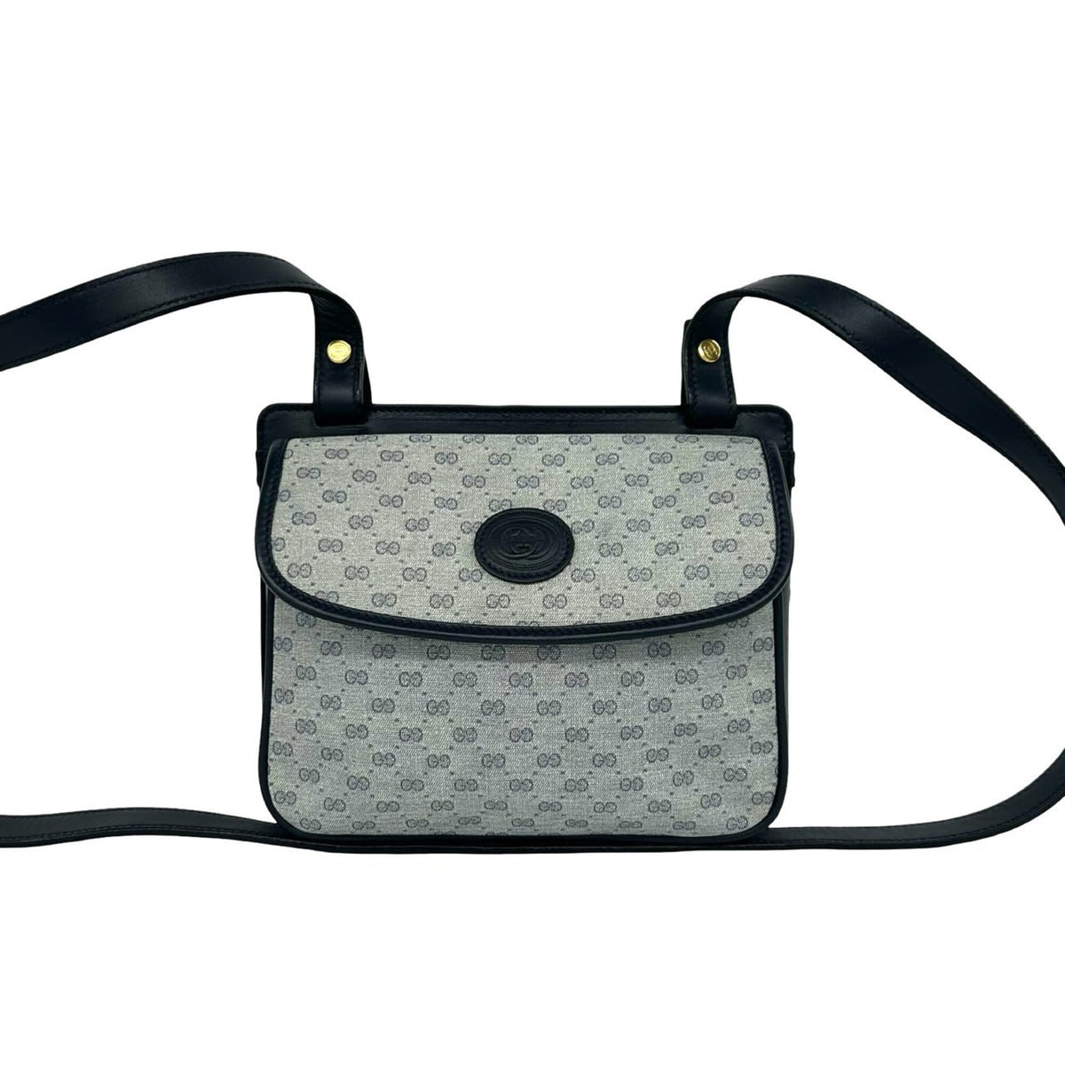 Gucci Navy Leather Pvc Pochette Shoulder Bag (Pre-Owned)
