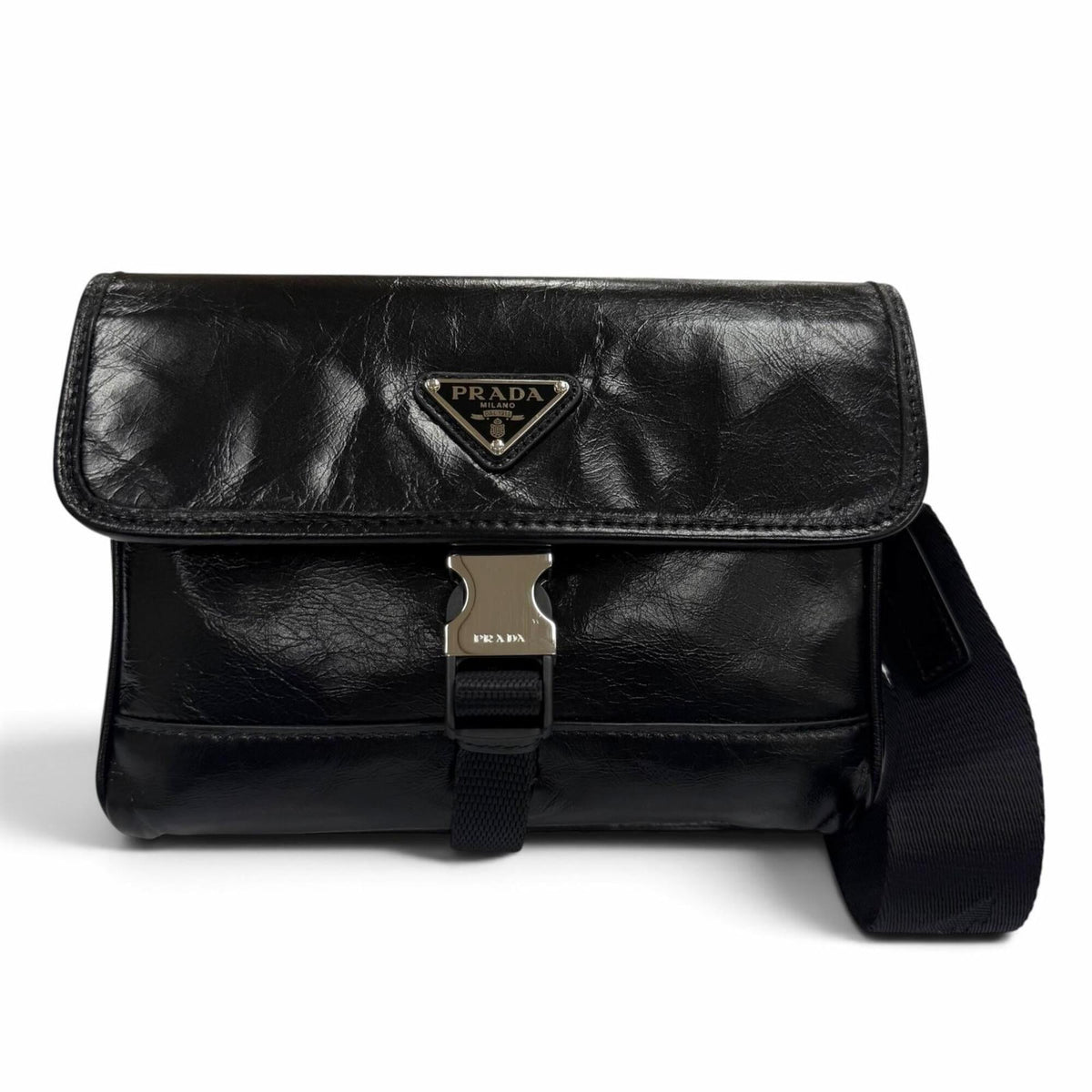 Prada Black Leather Shoulder Bag (Pre-Owned)