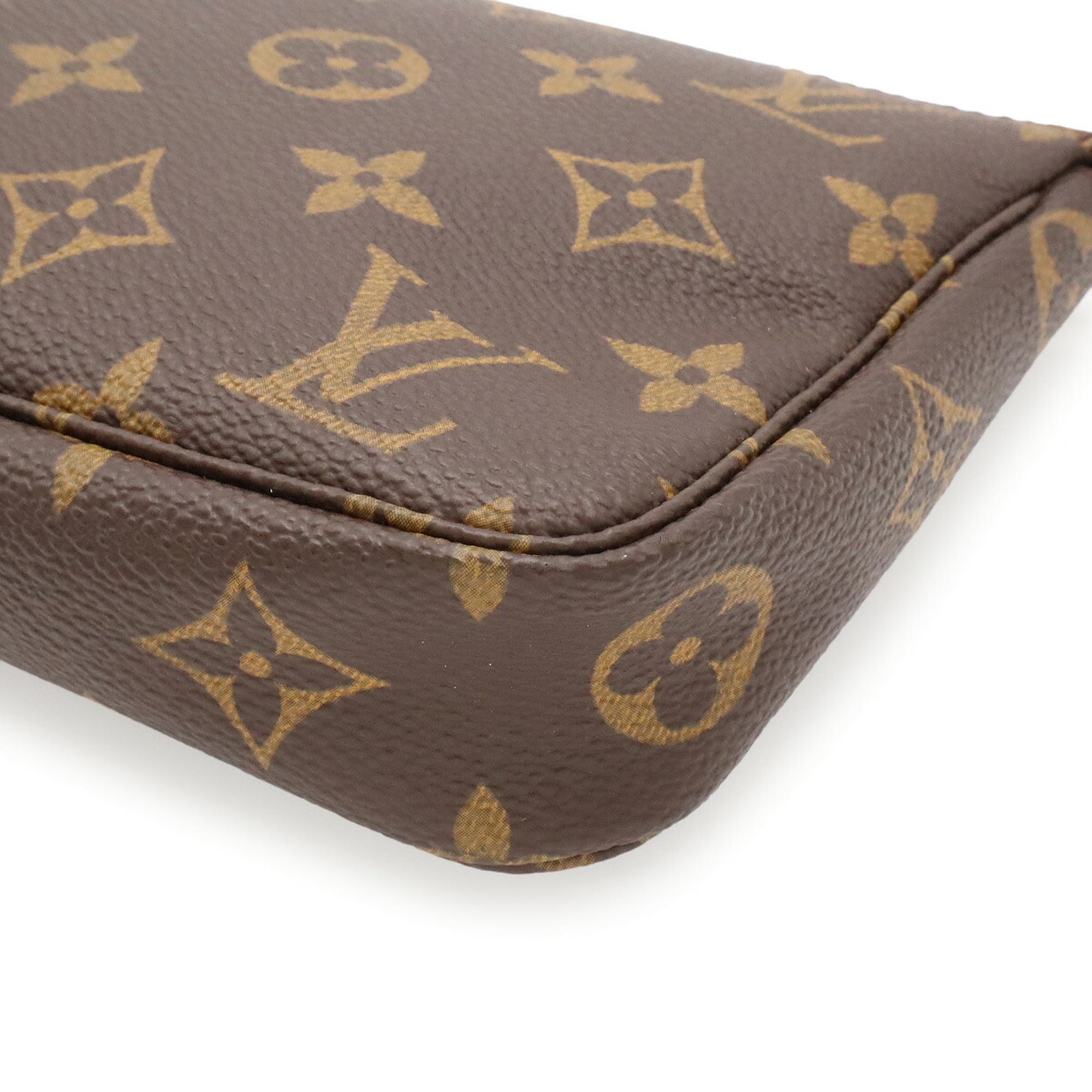 Louis Vuitton Brown Monogram Canvas Clutch Bag Pochette Pouch Shoulder Bag (Pre-Owned)