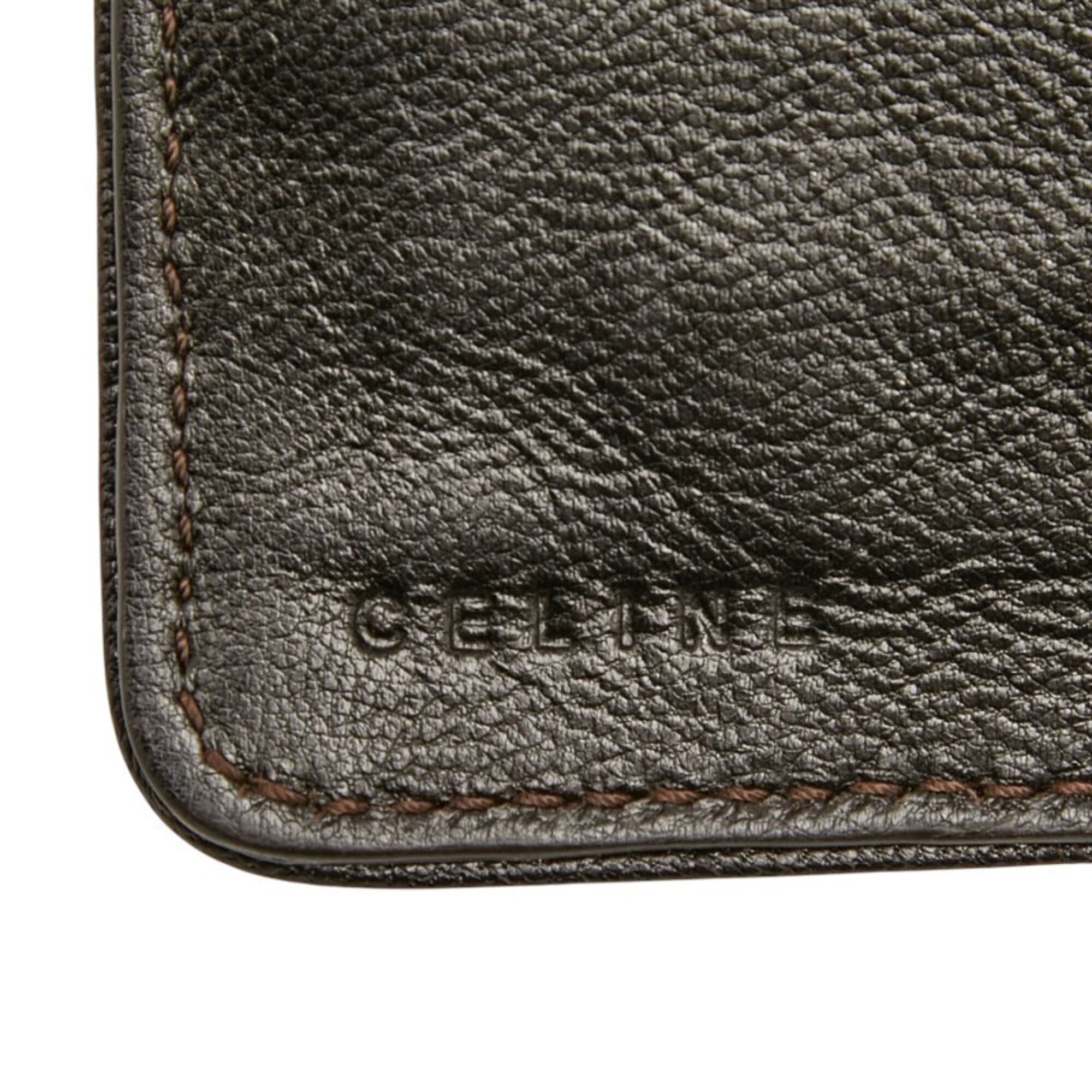 Celine Gray Denim Leather Long Wallet (Bi-Fold) (Pre-Owned)
