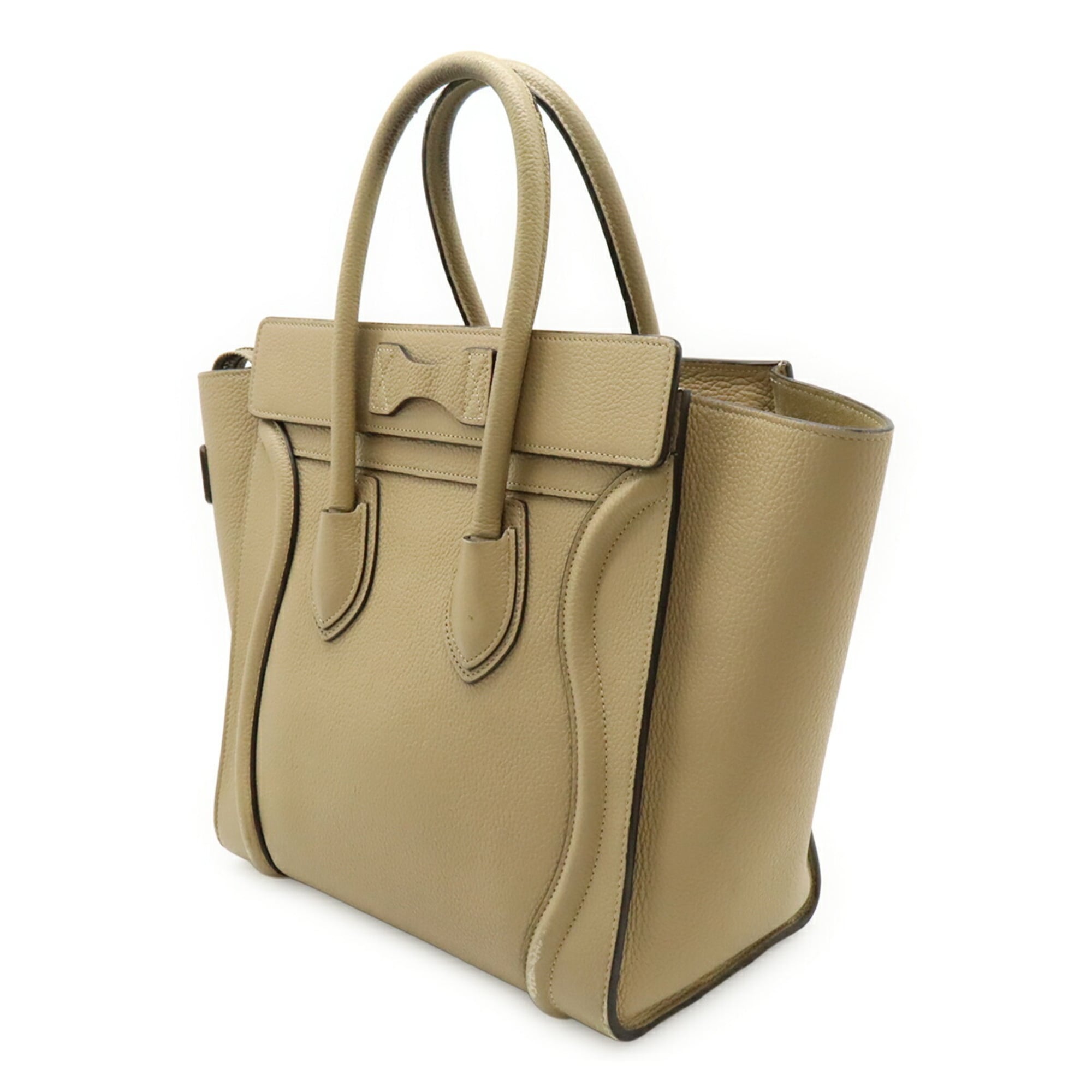 Celine Beige Leather Handbag Tote Bag (Pre-Owned)