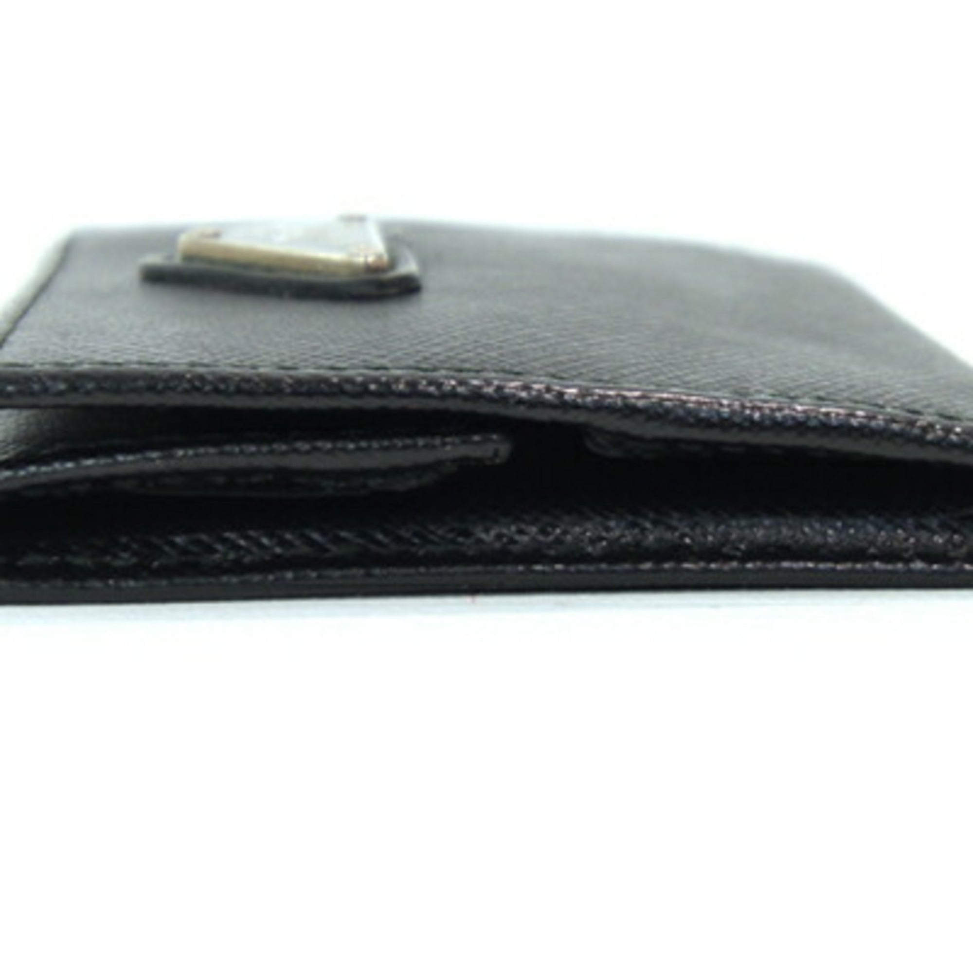 Prada Black Leather Coin Purse/Coin Case (Pre-Owned)