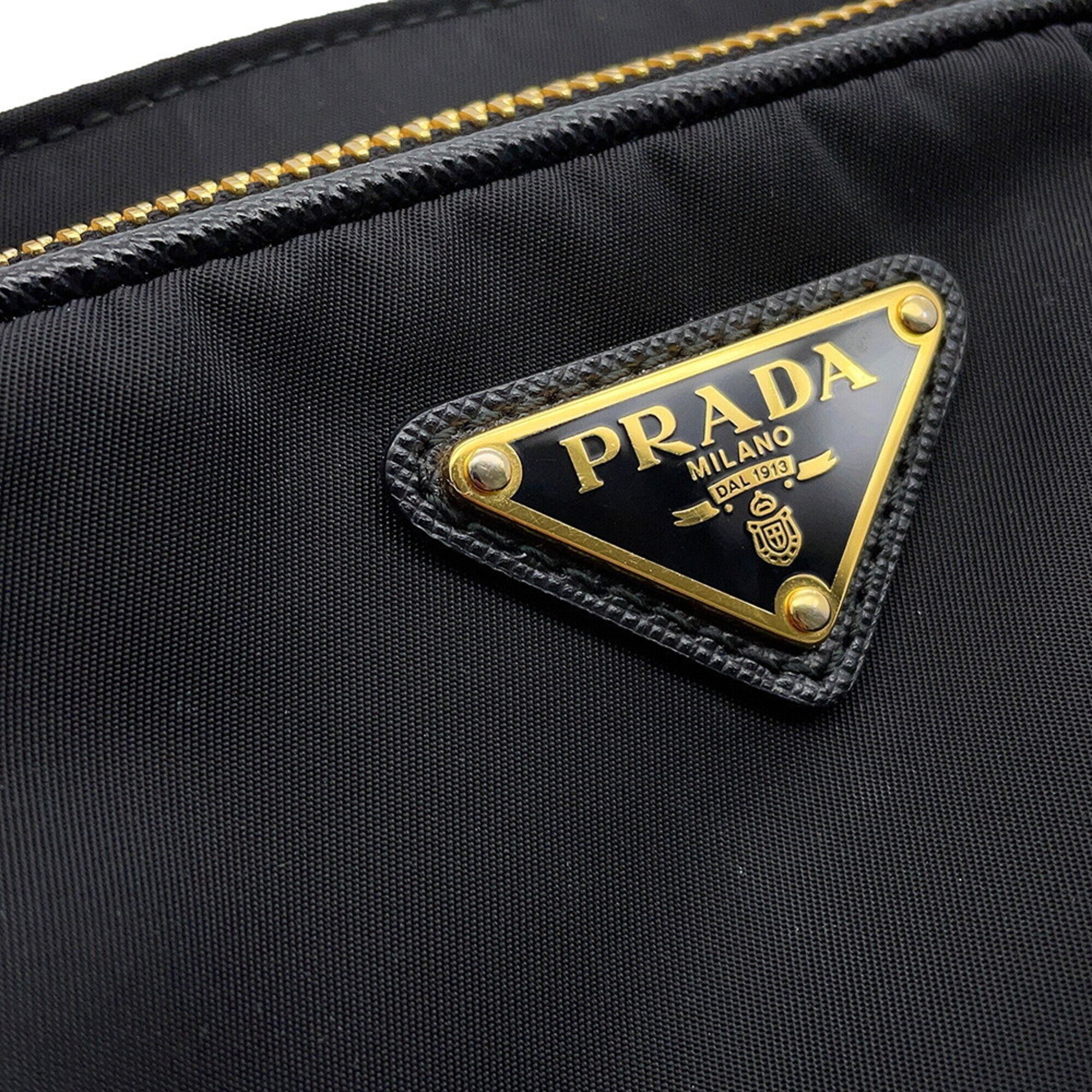 Prada Black Nylon Handbag Shoulder Bag (Pre-Owned)