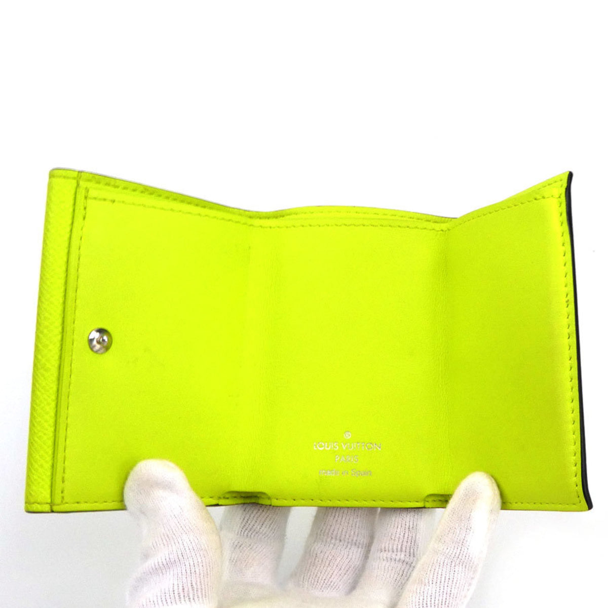 Louis Vuitton Green Yellow Pvc Leather Wallet (Tri-Fold) (Pre-Owned)