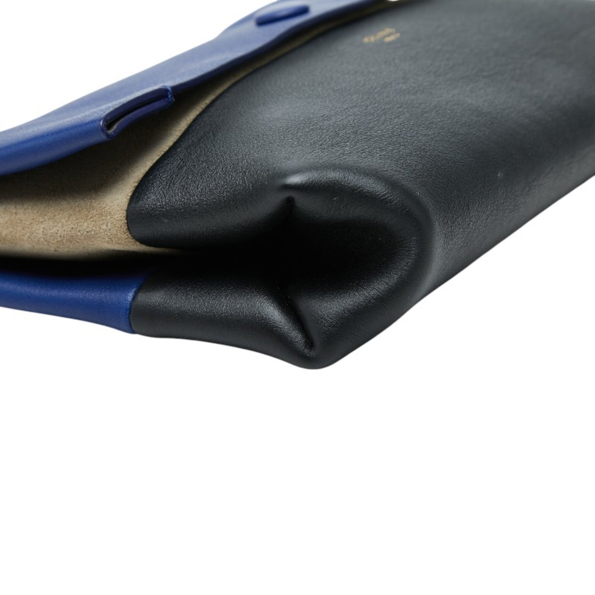 Celine Black Blue Leather Suede Clutch Bag Pouch (Pre-Owned)