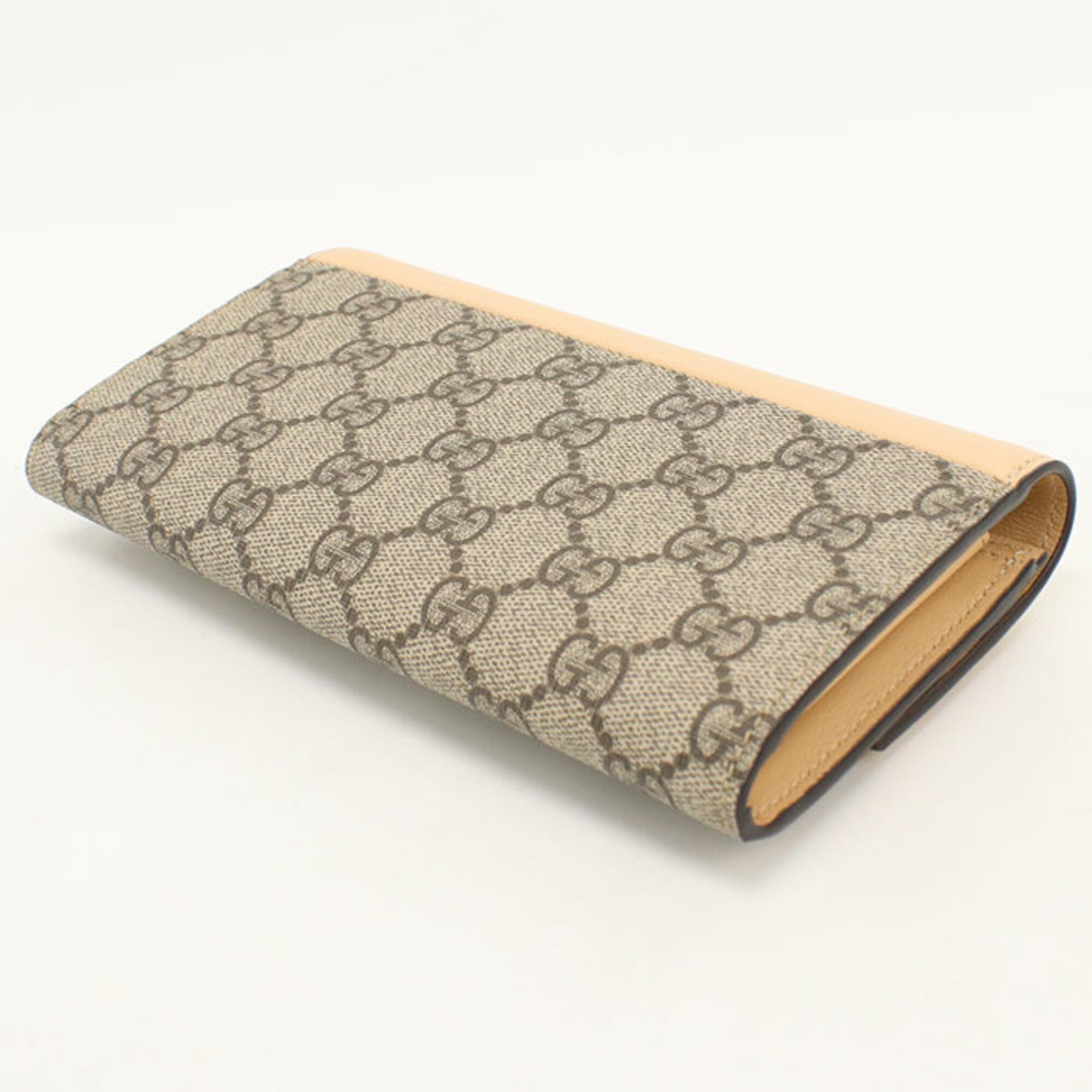 Gucci Beige Pvc Leather Long Wallet (Bi-Fold) (Pre-Owned)