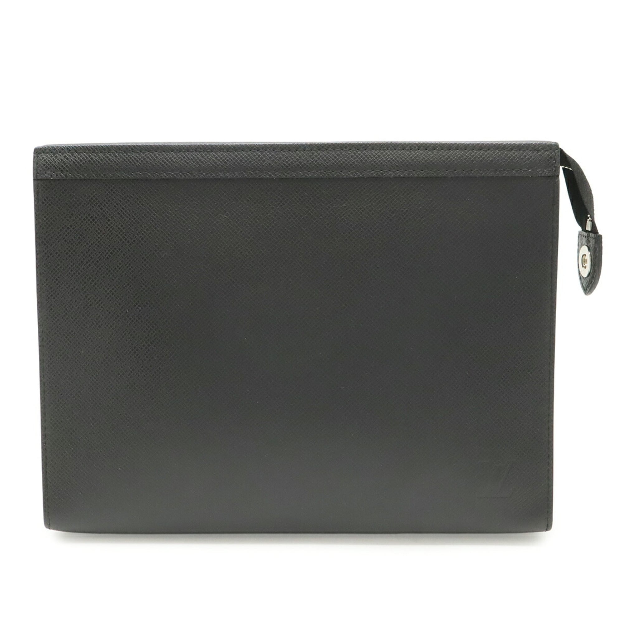 Louis Vuitton Black Noir Taiga Leather Clutch Bag Pochette (Pre-Owned)