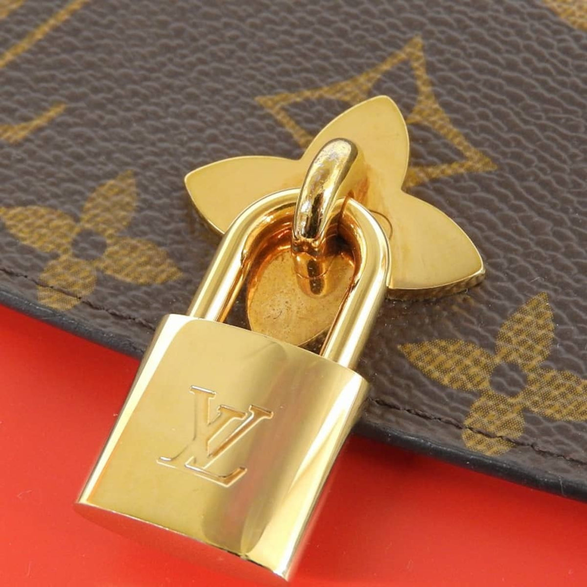 Louis Vuitton Brown Coquelicots Red Color Pvc Leather Long Wallet (Tri-Fold) (Pre-Owned)