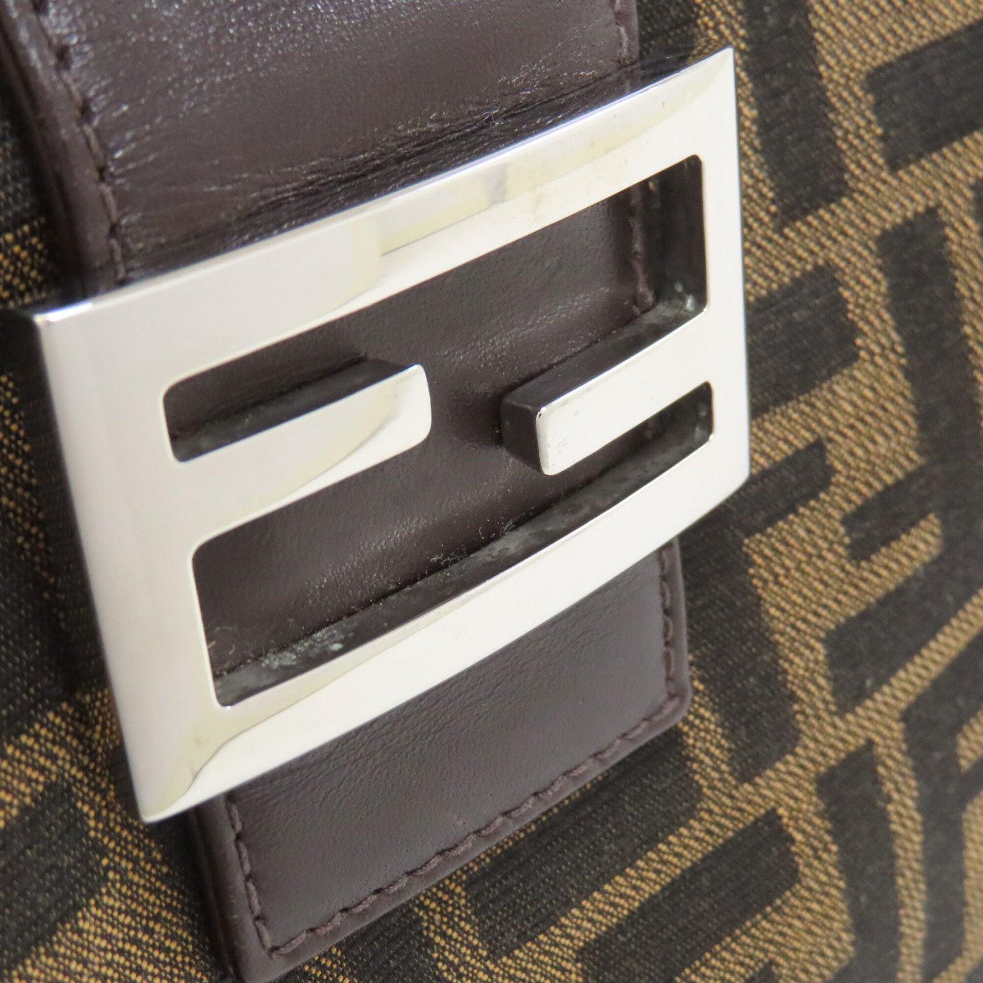 Fendi Zucca Brown Zucca Handbag (Pre-Owned)