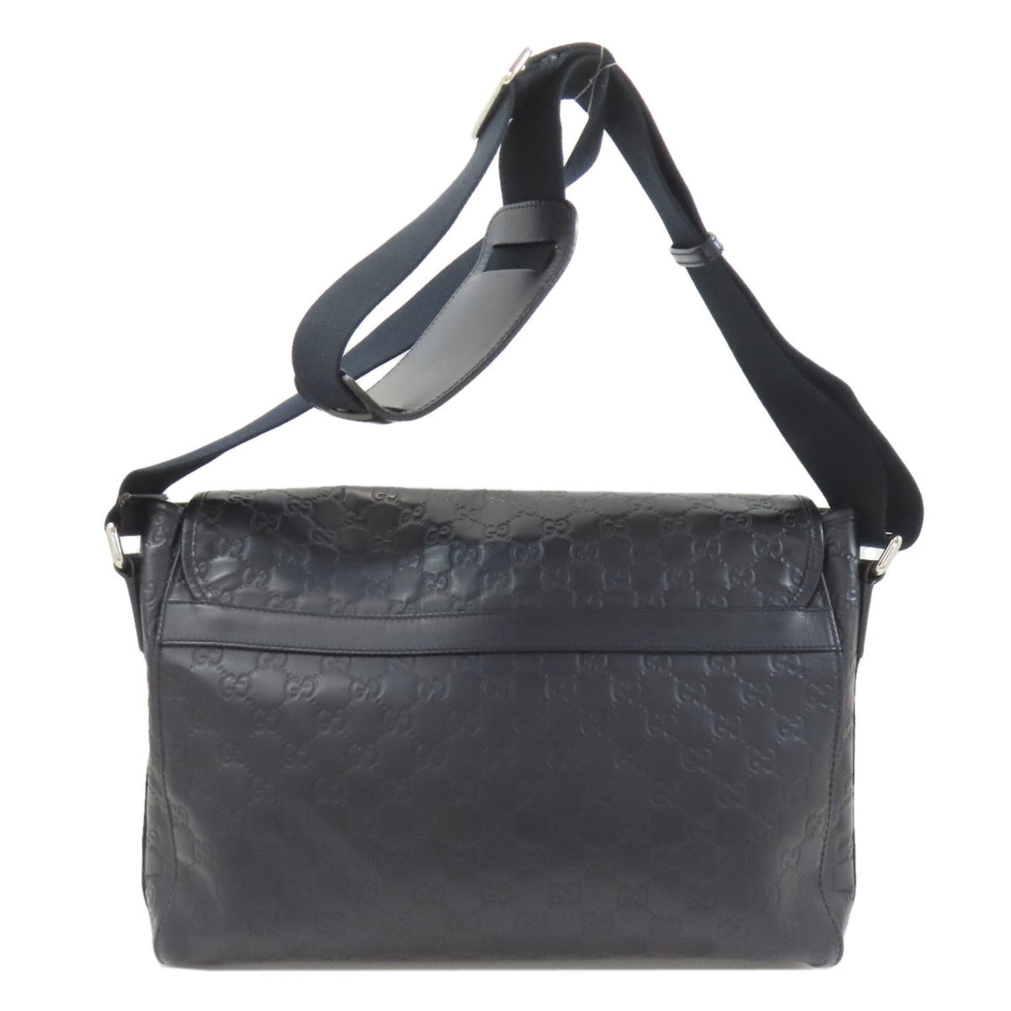Gucci Dark Navy Leather Shoulder Bag (Pre-Owned)