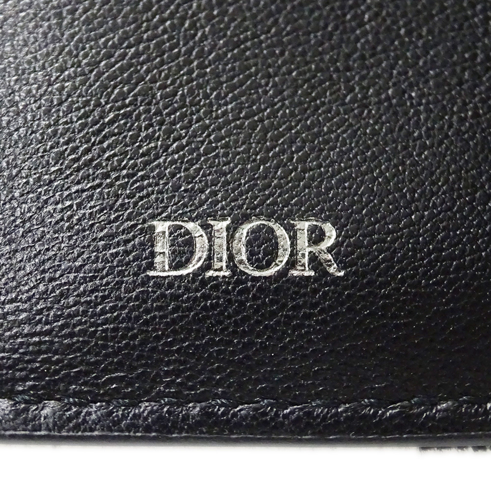 Christian Dior Navy Jacquard Wallet (Tri-Fold) (Pre-Owned)