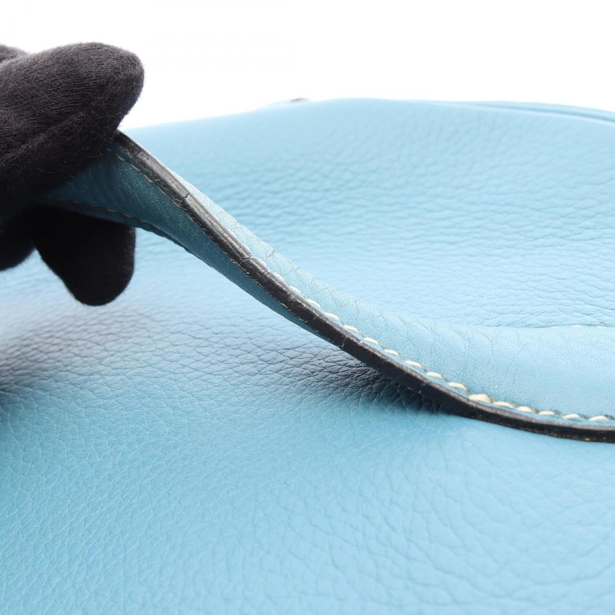 Hermes Blue Taurillon Clemence Leather Handbag (Pre-Owned)