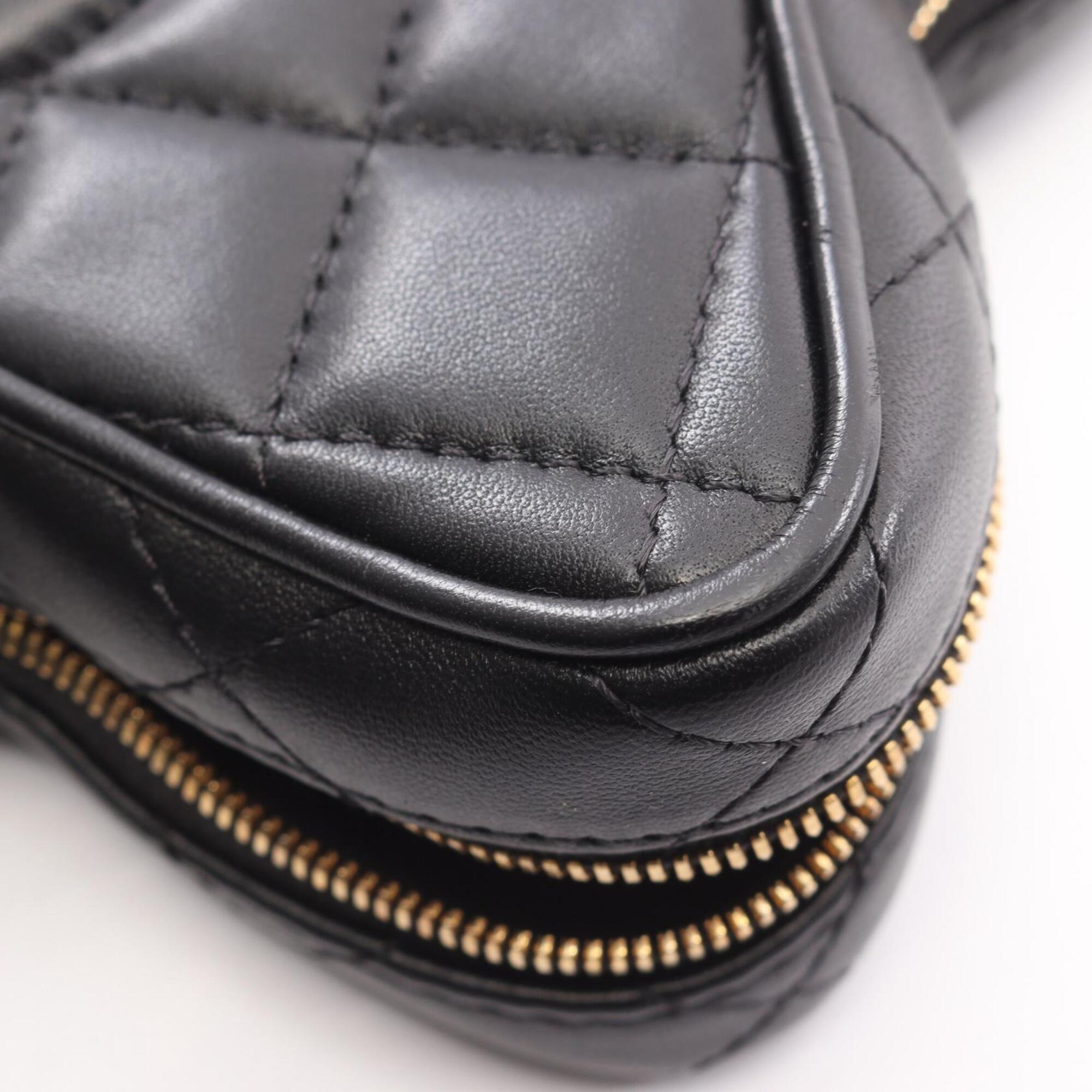 Chanel Black Leather Handbag Shoulder Bag (Pre-Owned)
