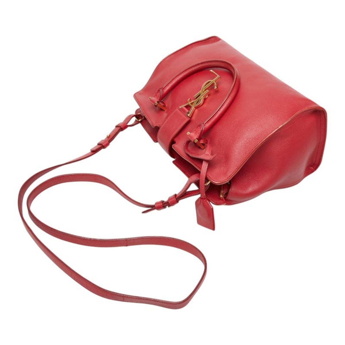 Saint Laurent Red Color Leather Handbag Shoulder Bag (Pre-Owned)