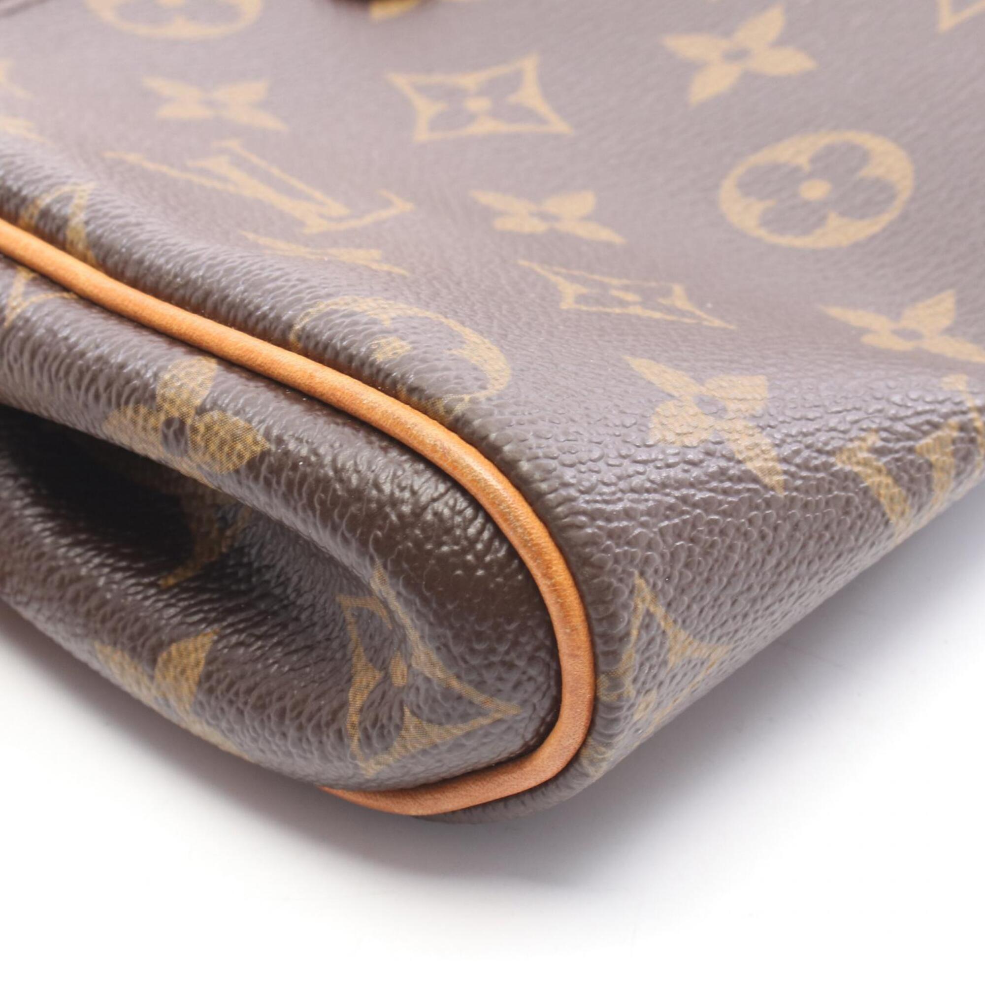 Louis Vuitton Brown Coated Canvas Leather Handbag Shoulder Bag (Pre-Owned)