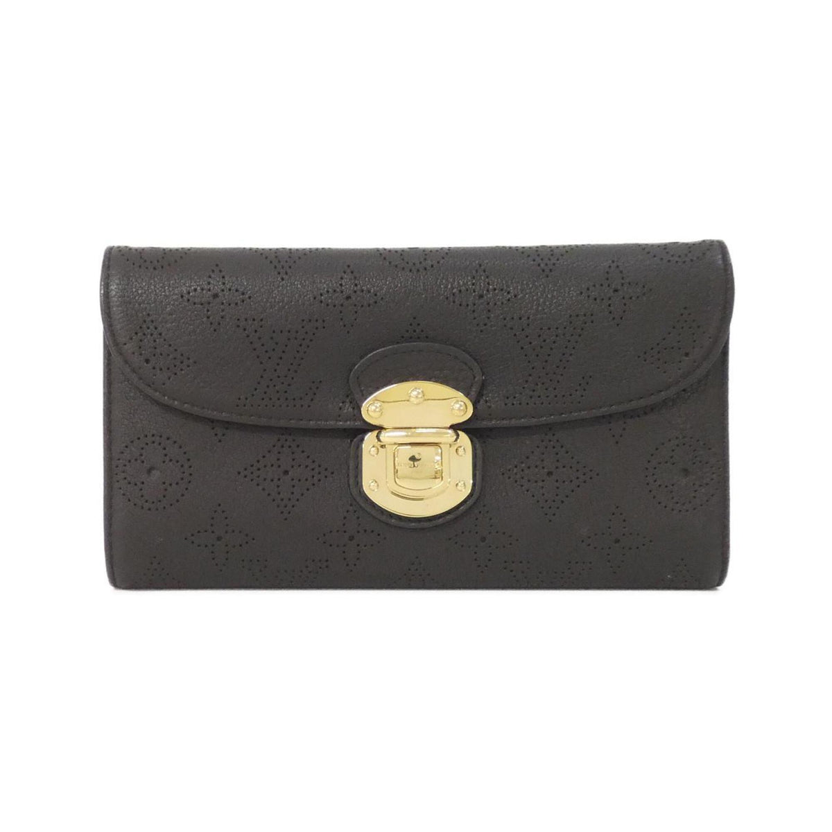 Louis Vuitton Brown Chocolat Mahina Leather Wallet (Tri-Fold) (Pre-Owned)