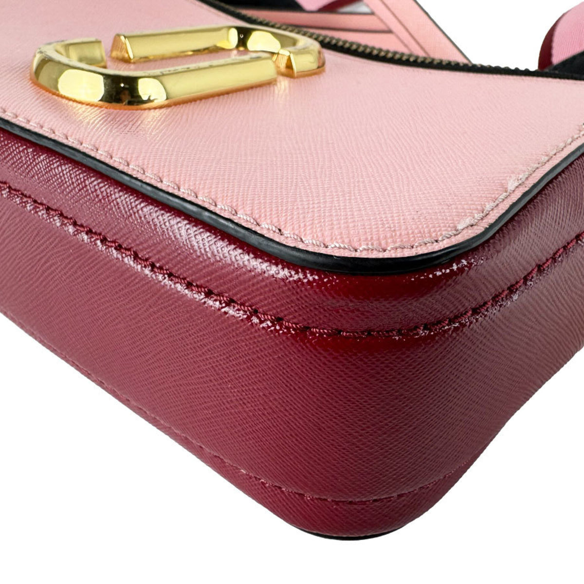 Marc Jacobs Gold Pink Red Color Coated Canvas Shoulder Bag (Pre-Owned)